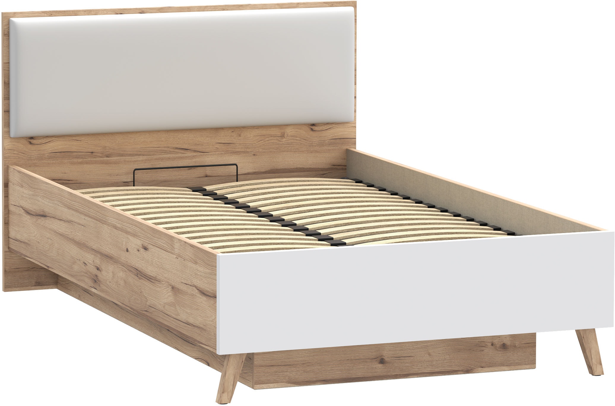 FORTE Stauraumbett »Vankka viel Stauraum, skandinavisches Design, Made in Europe«, aufklappbarer Lattenrost, weitere Produkte zur Serie erhältlich