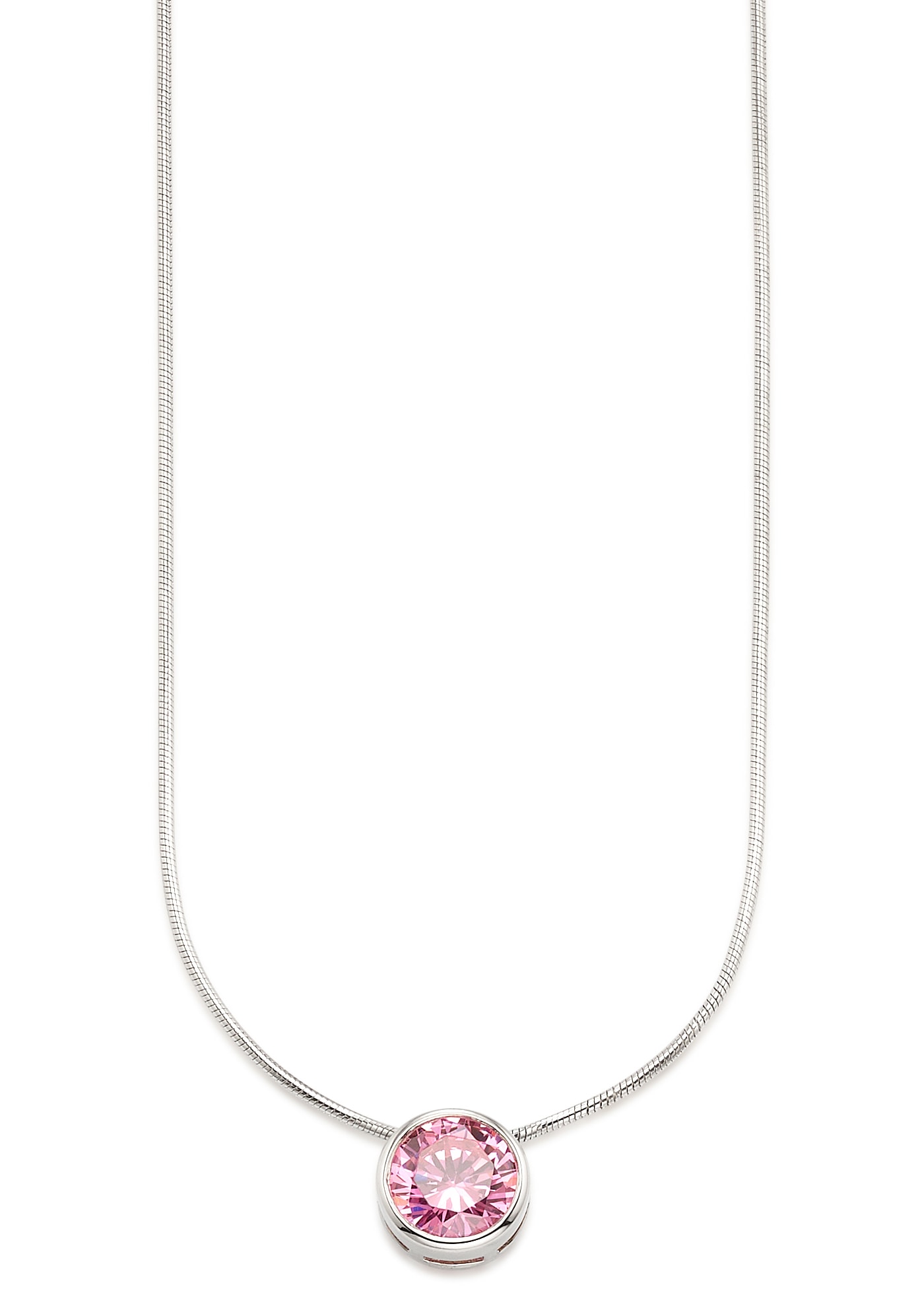 Bruno Banani Kette mit Anhänger »Schmuck Geschenk Silber 925 Halsschmuck Halskette Schlangenkette Stein«, mit Zirkonia (synth.), Korund (synth.) oder Spinell (synth.)