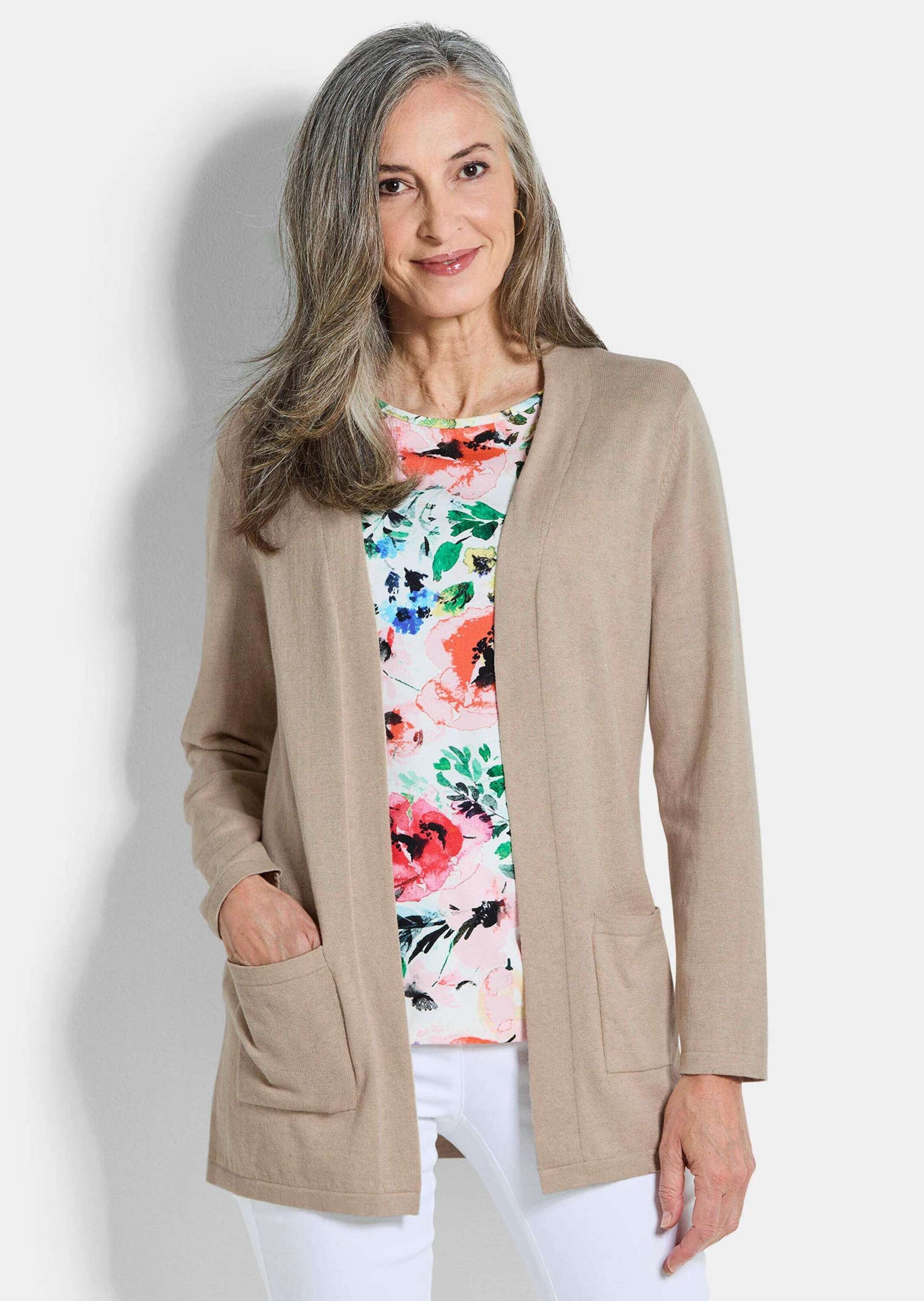 GOLDNER Strickjacke »Kurzgröße Elegante Strickjacke mit Kaschmir« mit Kaschmieranteil