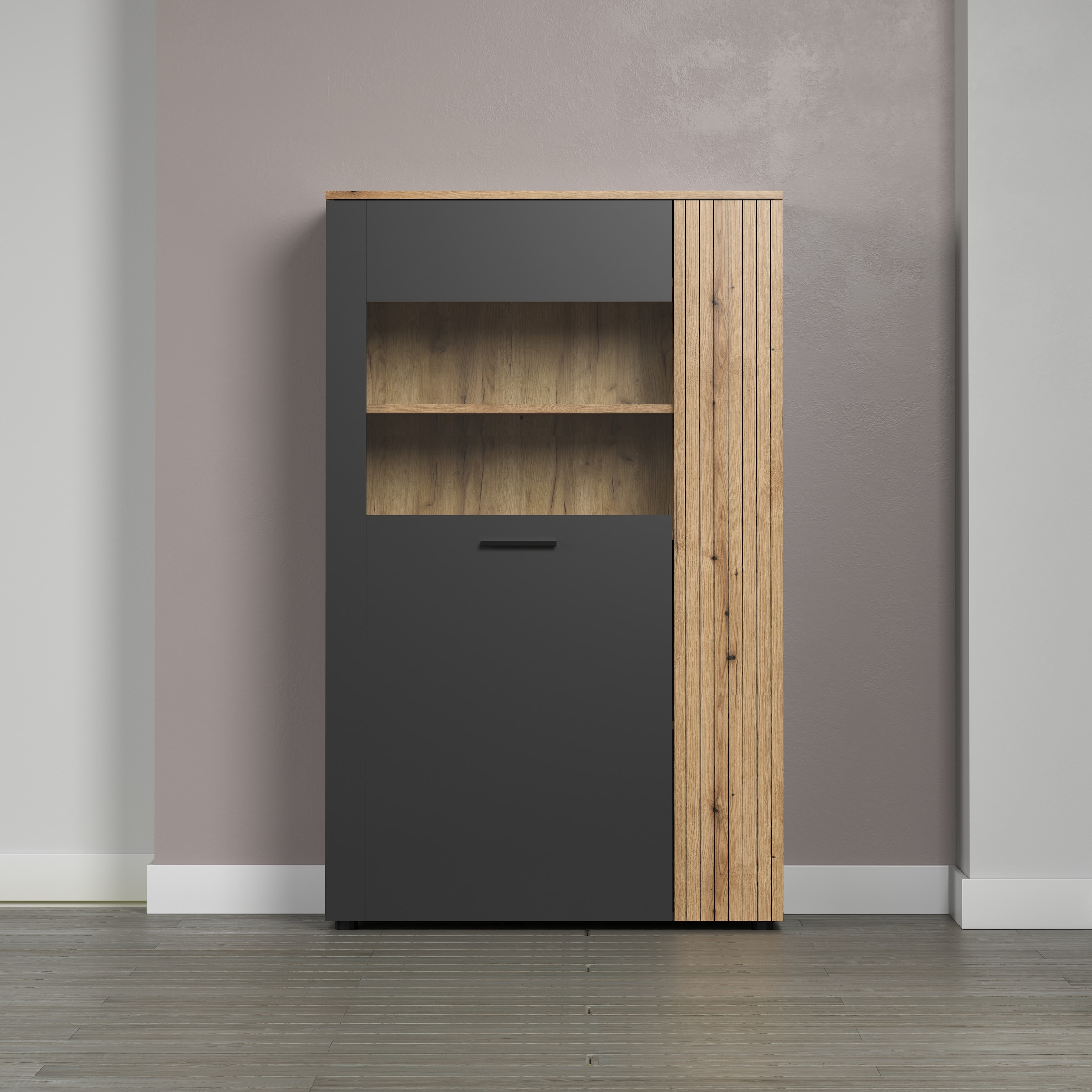 INOSIGN Highboard »Estepona«, (1 St.), Highboard mit 2 Türen - (B/T/H) 90/42/146 cm