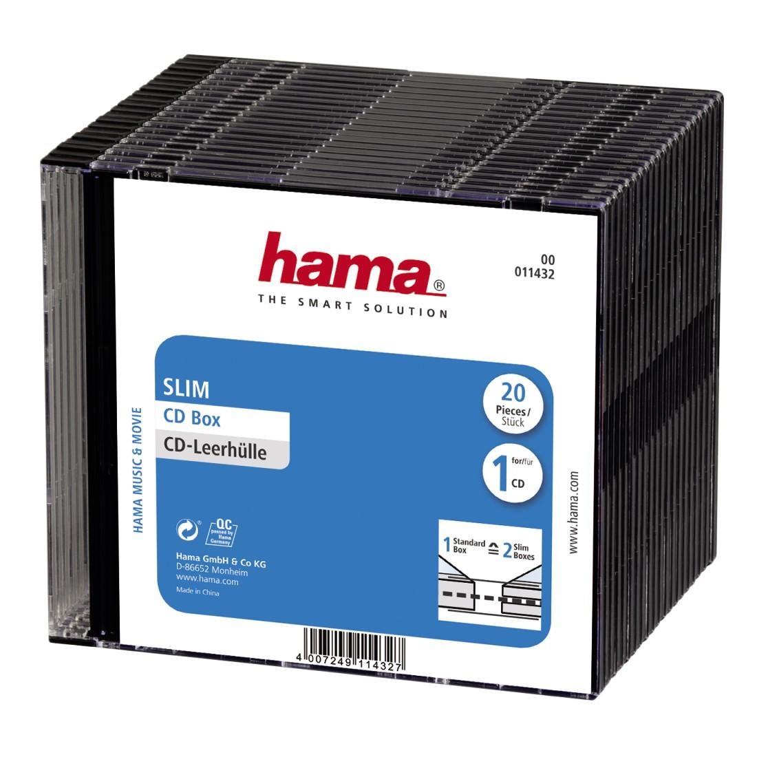 Hama CD-Hülle »CD-Slim-Box, 20er-Pack, Schwarz, Vorratspack Leerhülle«