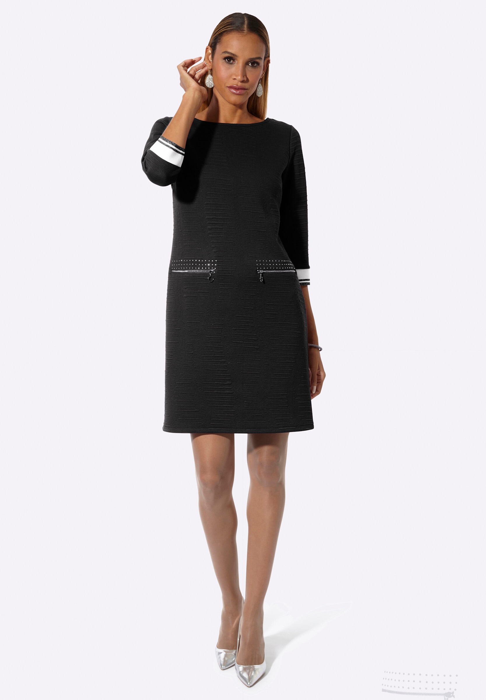 creation L Jerseykleid »Jersey-Kleid Jerseykleid mit Jacquard-Muster« Faketasche