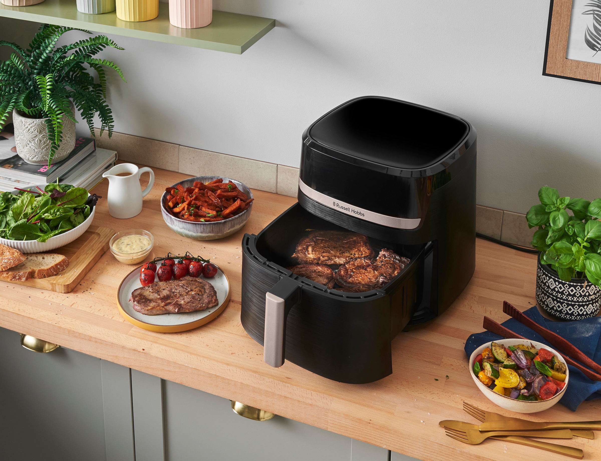 RUSSELL HOBBS Heißluftfritteuse »27630-56 SatisFry, 8,3 L«, 1800 W, Fassungsvermögen 8,3 l, Airfryer–wenig oder kein Öl erforderlich, 9 Programme, 8,3 L