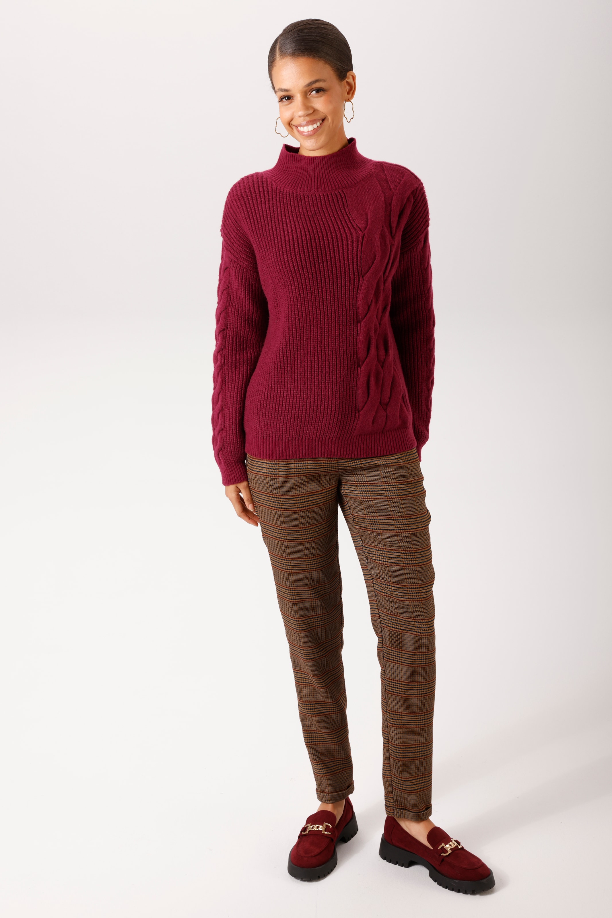 Aniston CASUAL Strickpullover mit Zopfmustern verziert - NEUE KOLLEKTION