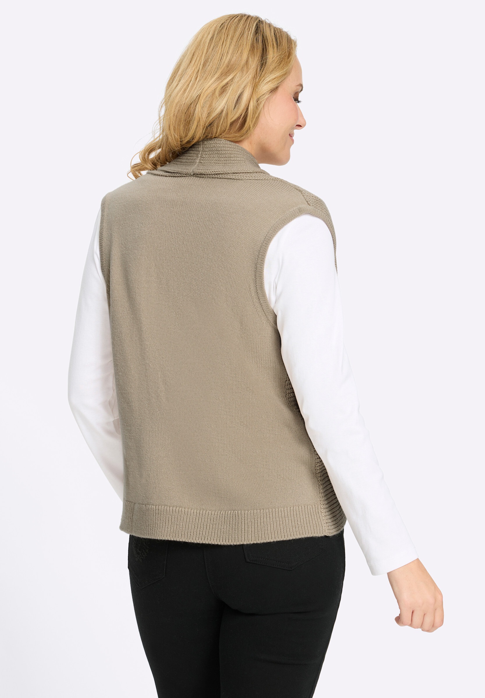 Sieh an! Strickweste »Strickweste Strickweste mit Schalkragen«