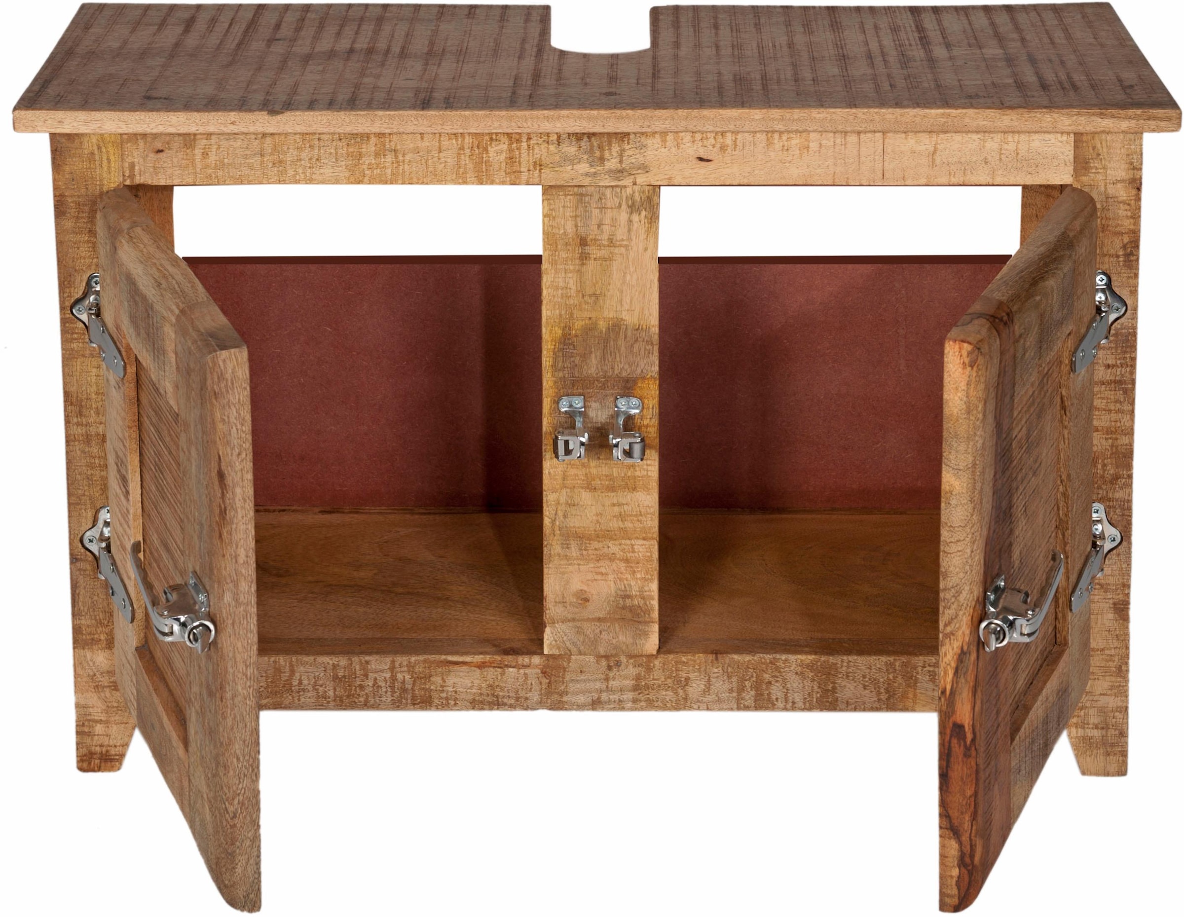 SIT Waschbeckenunterschrank »Frigo«, Mangoholz im Antik-Look mit Kühlschrankgriffen, Breite 88 cm