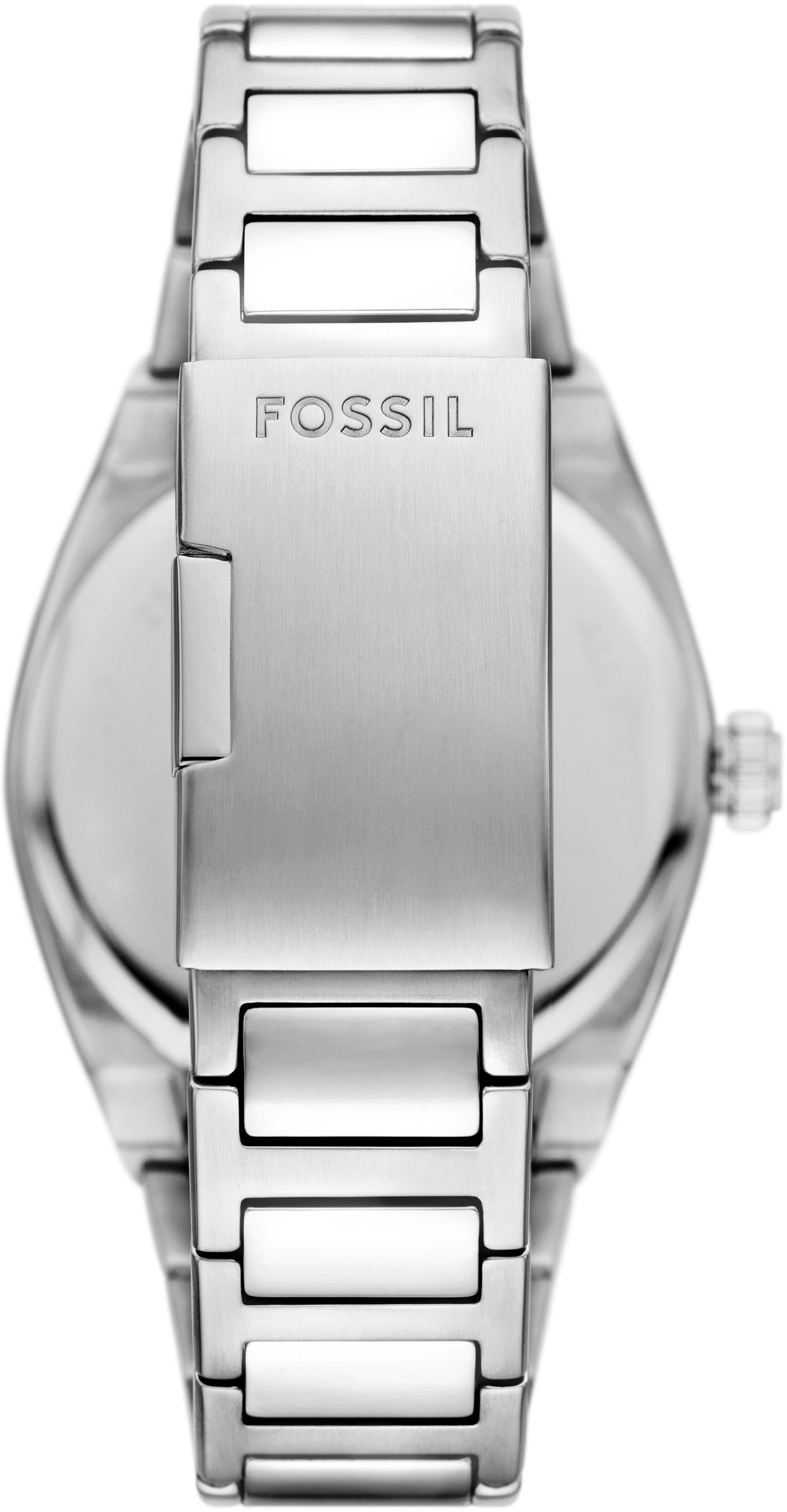 Fossil Quarzuhr »EVERETT«, Armbanduhr, Herrenuhr, Edelstahlarmband, Datum
