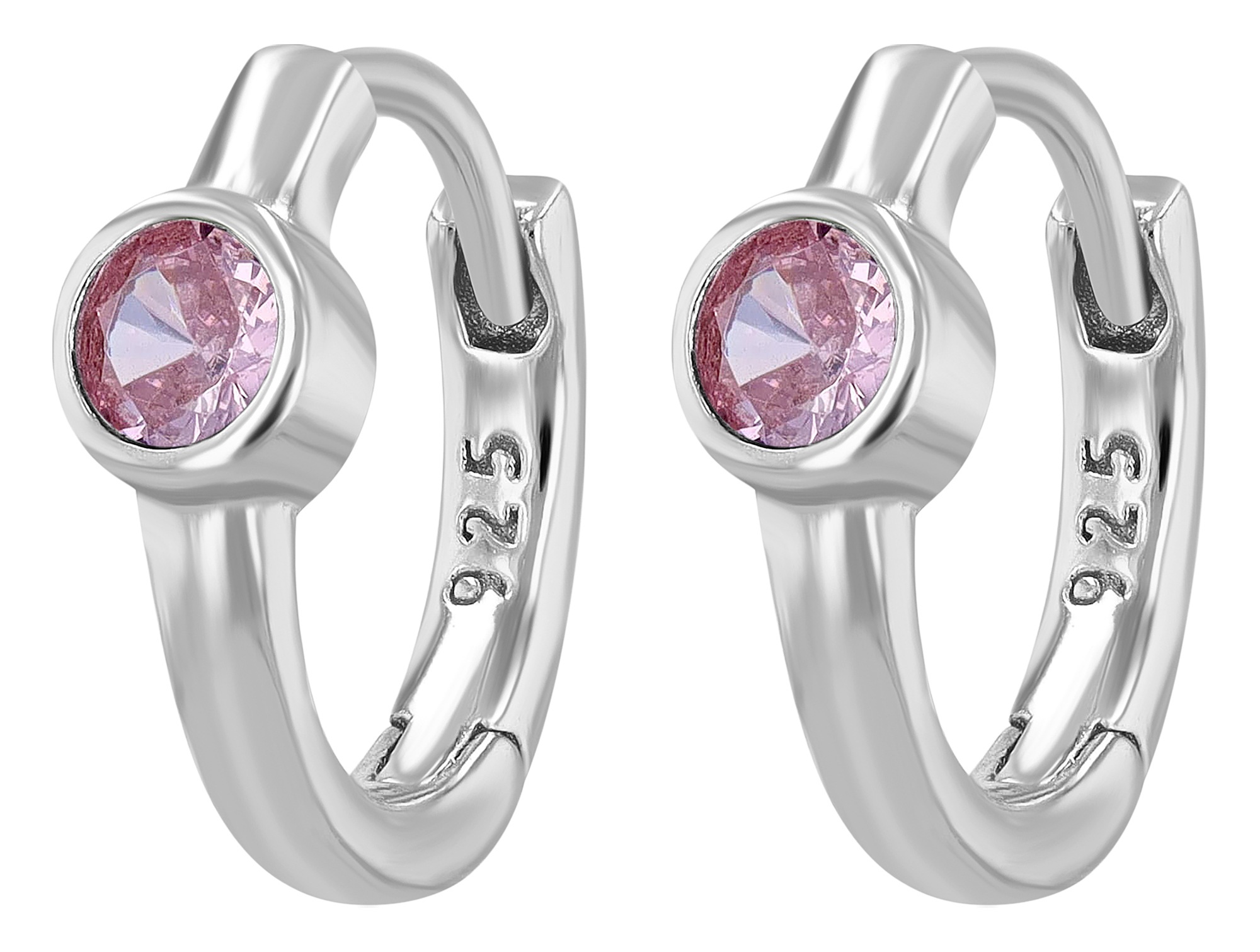 Adelia´s Paar Creolen »Damen Ohrringe ¿ Klappcreole aus 925 Silber mit Zirkonia«