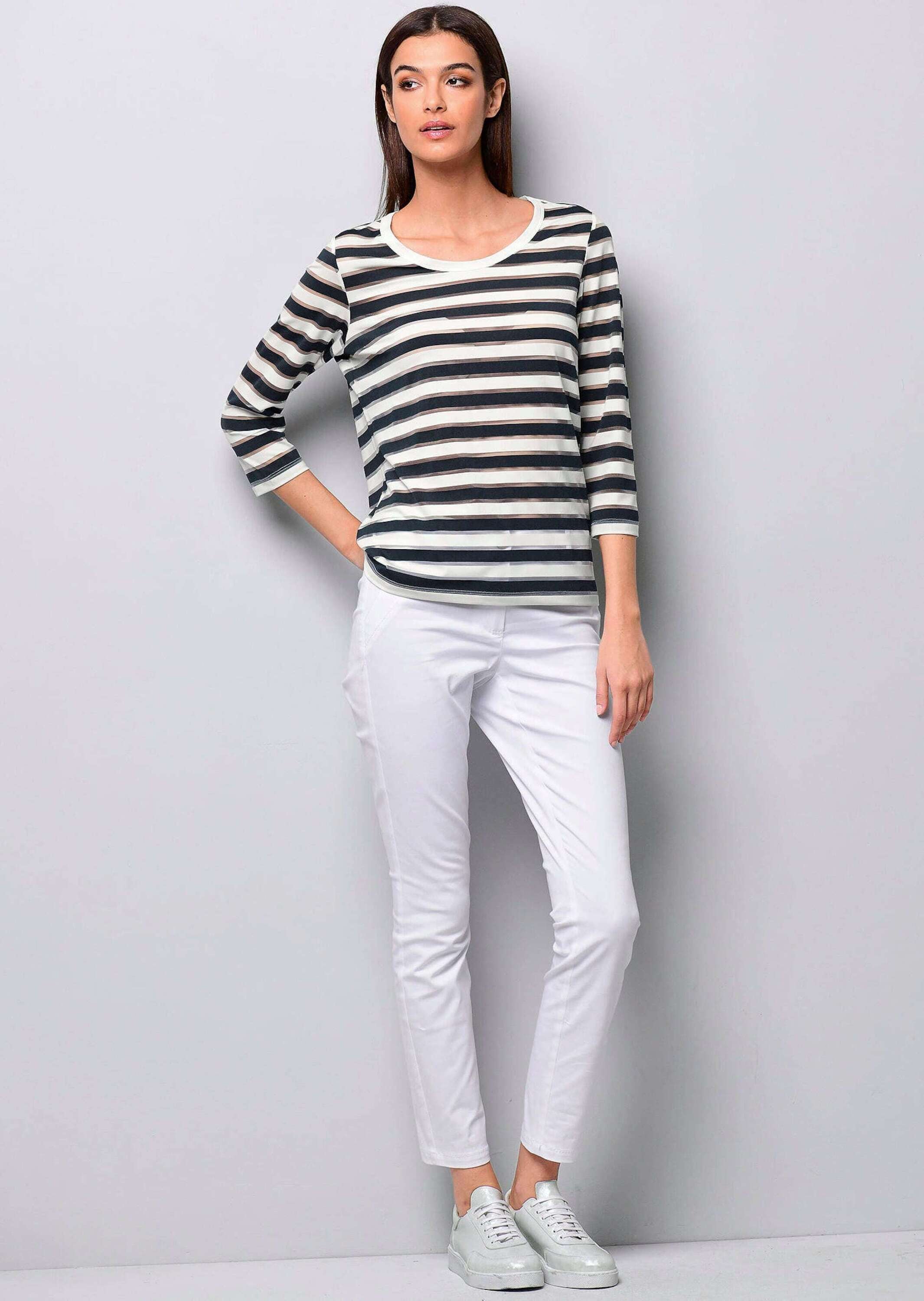 Alba Moda Kurzarmshirt »Shirt Shirt mit transparenten Streifen«