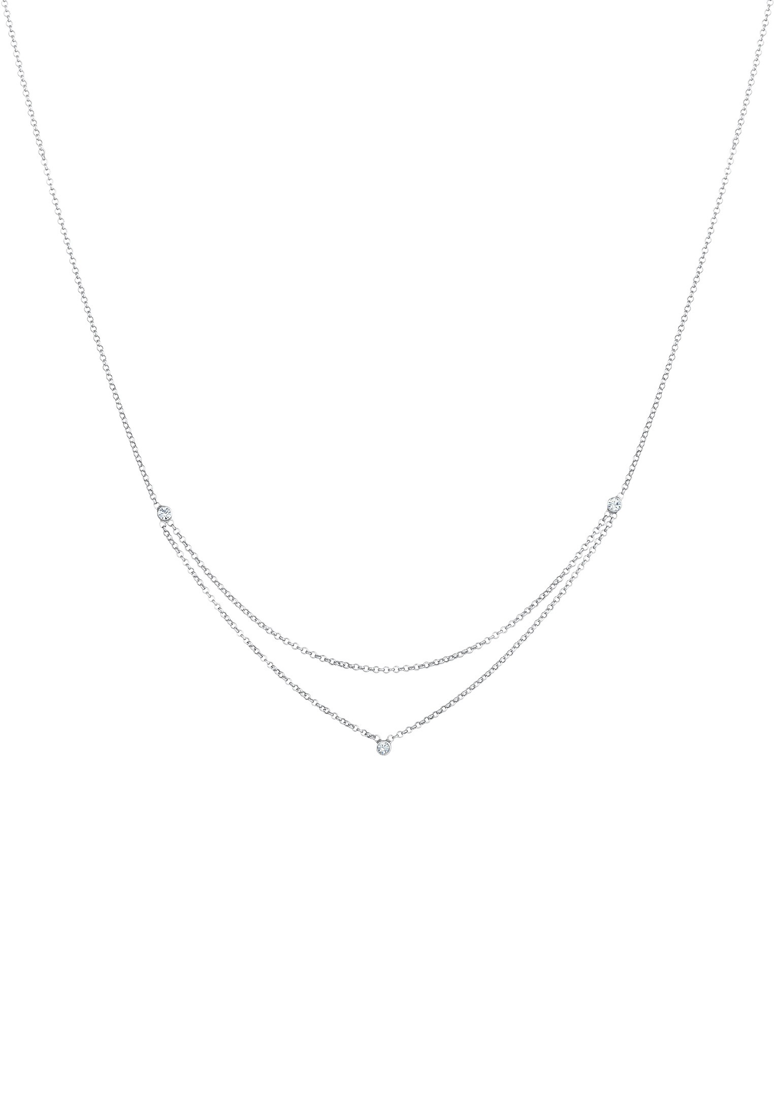 Elli Silberkette »Halskette Erbskette Layer Kristalle 925 Silber«