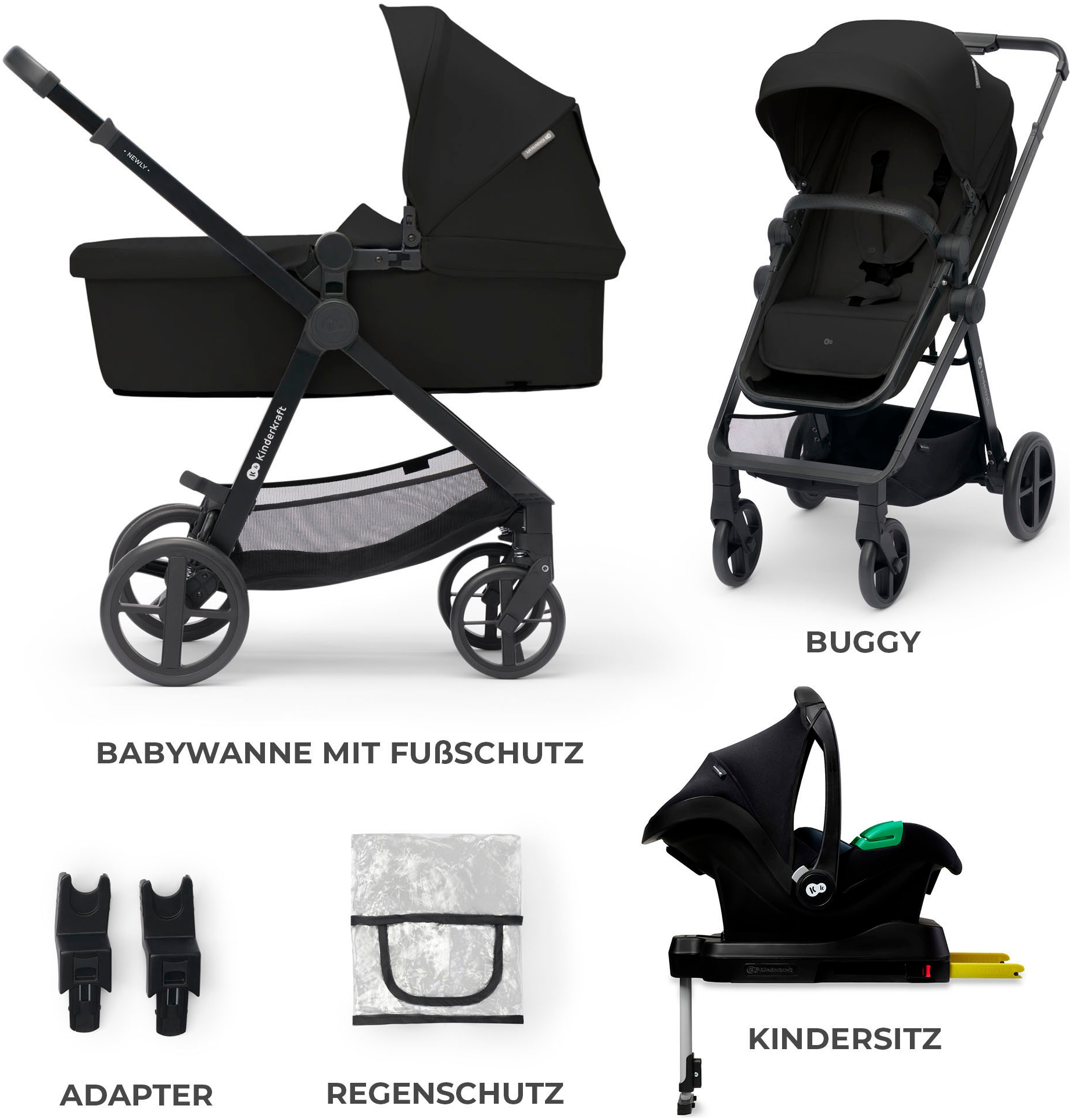 Kinderkraft Kombi-Kinderwagen »NEWLY 4IN1 MINK PRO« 22 kg