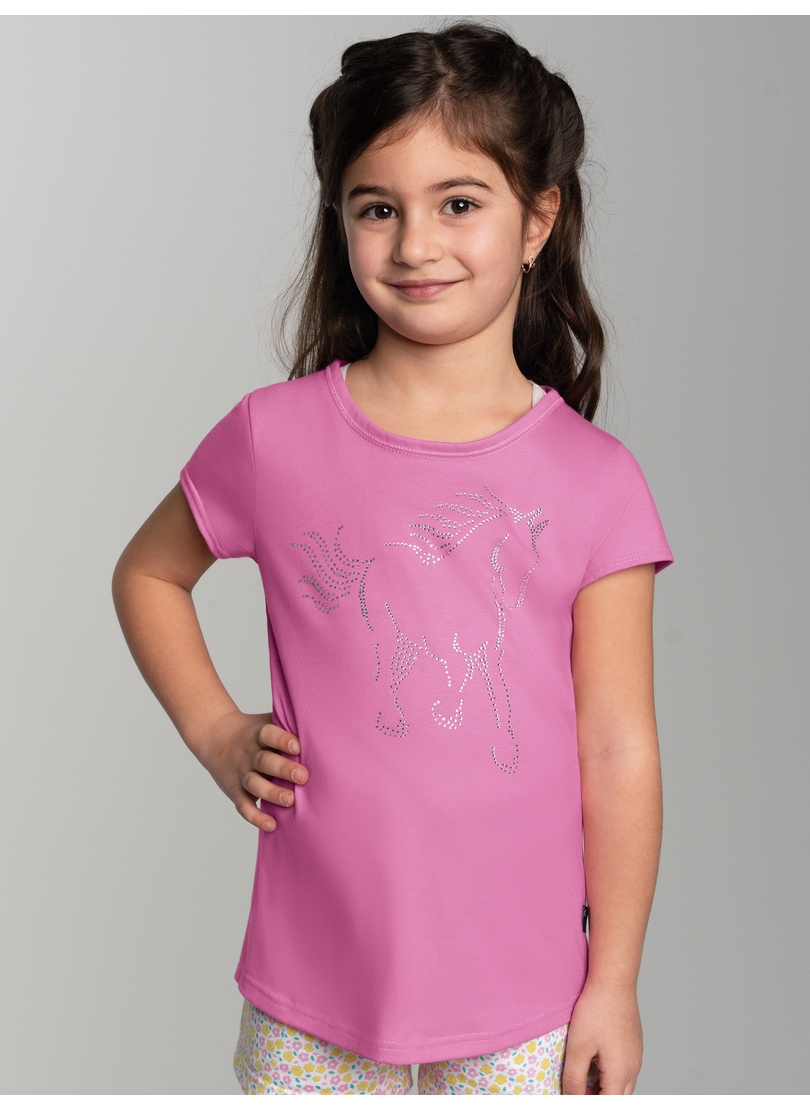 Trigema T-Shirt »TRIGEMA T-Shirt mit glitzerndem Pferde-Printmotiv«, (1 tlg.)
