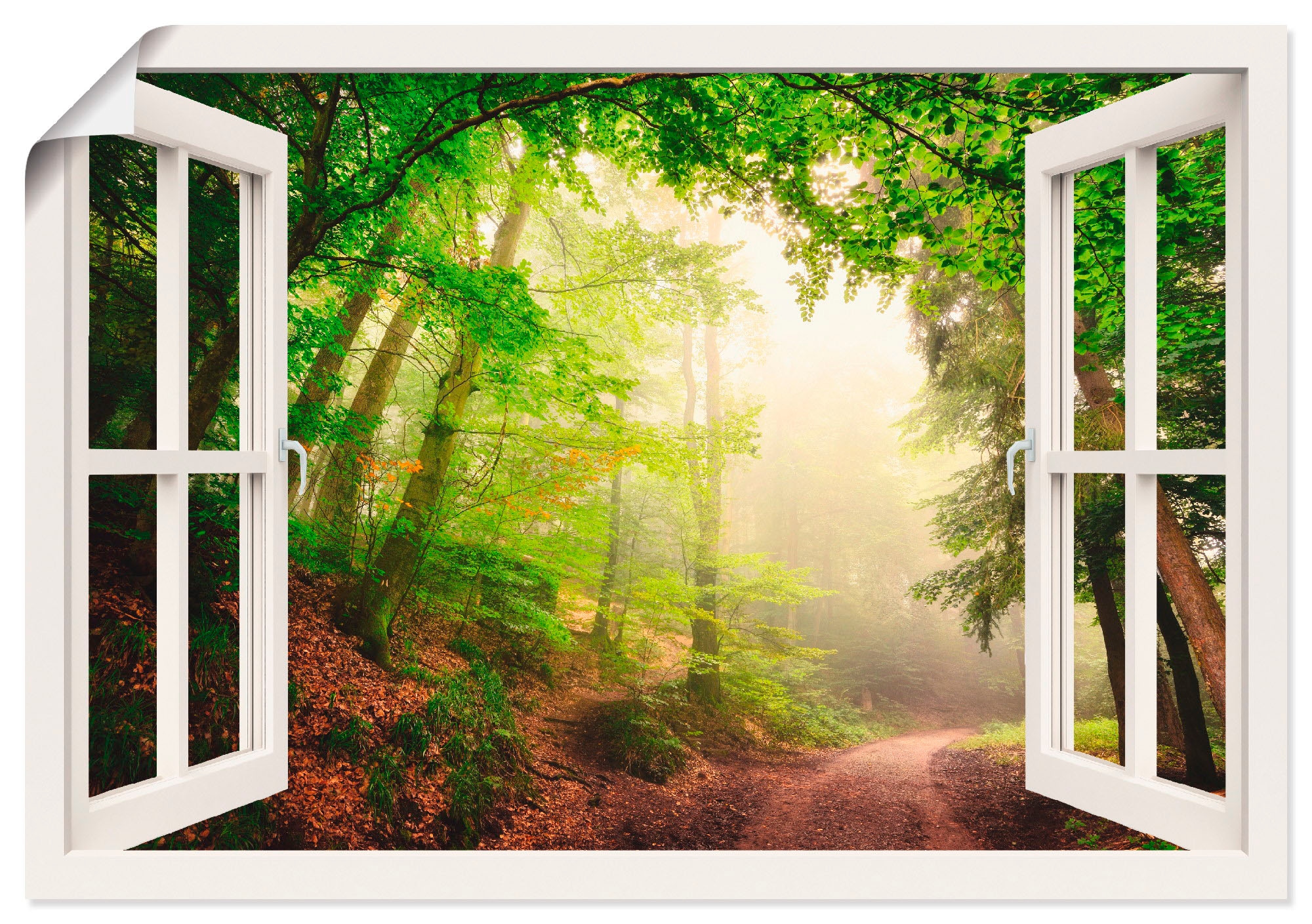 Artland Wandbild »Fensterblick Torbögen durch Bäume«, Wald, (1 St.), als  Leinwandbild, Poster in verschied. Größen bestellen online bei OTTO