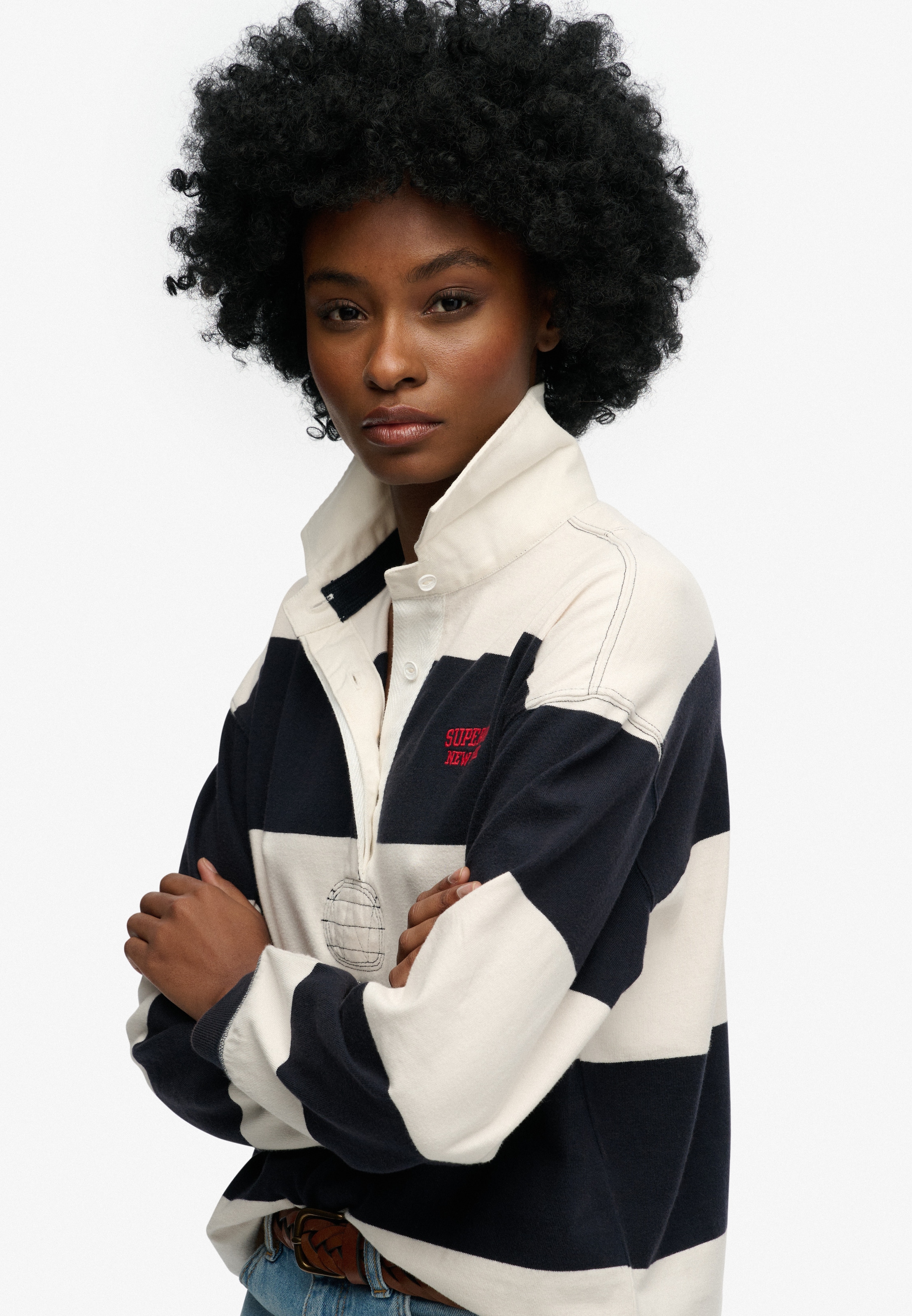 Superdry Langarm-Poloshirt »HERITAGE STRIPE RUGBY TOP«