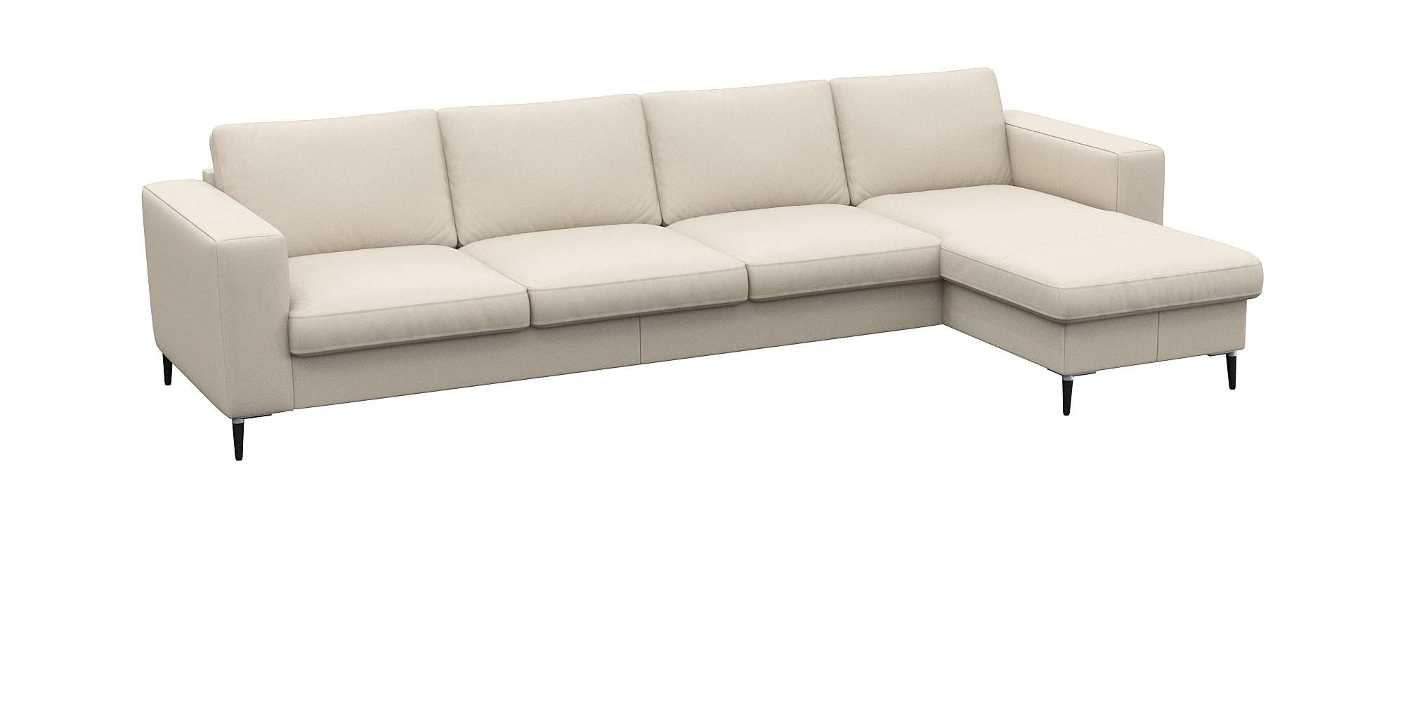 FLEXLUX Ecksofa »Fiore, super Sitzkomfort durch Kaltschaum im Sitz, L-Form«, breite Armlehnen, Füße Alu+schwarz