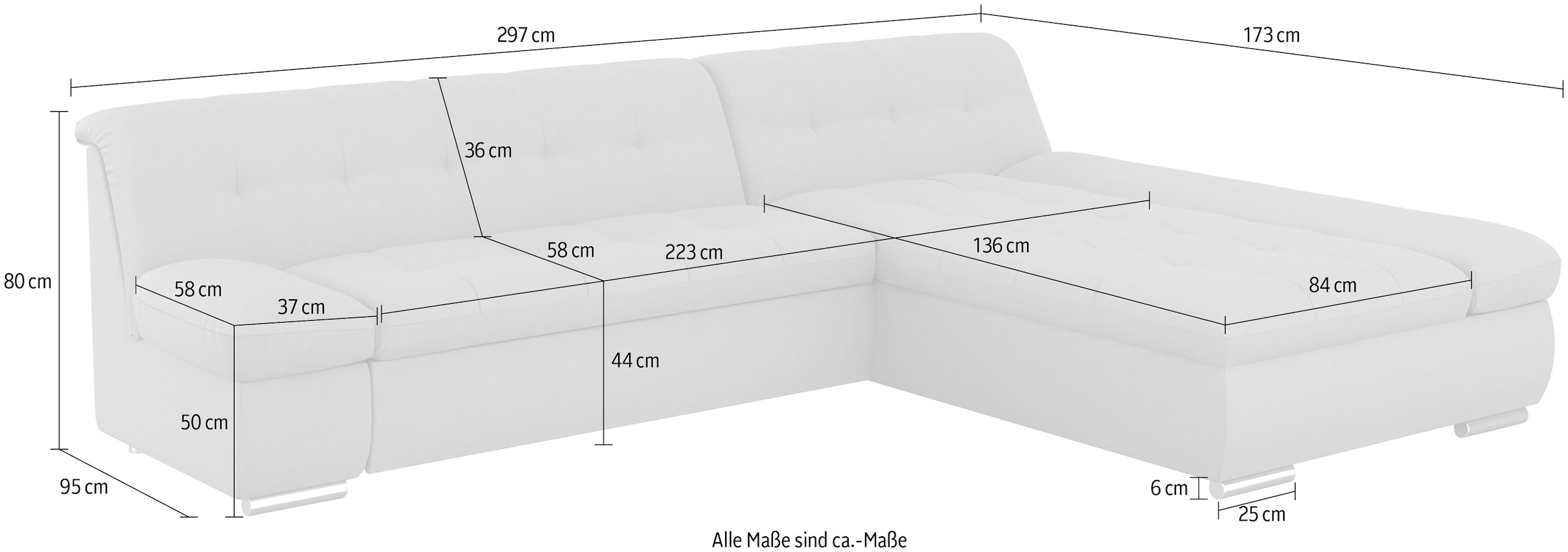 DOMO collection Ecksofa »Mona L-Form«, wahlweise mit Bettfunktion