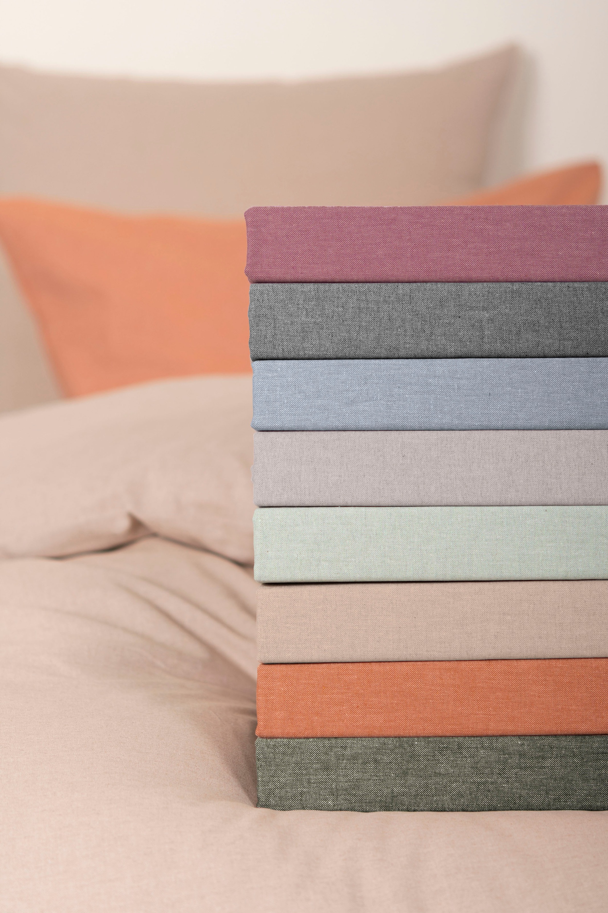 SETEX Bettwäsche »Chambray« 2 Stk. in diversen Uni-Tönen