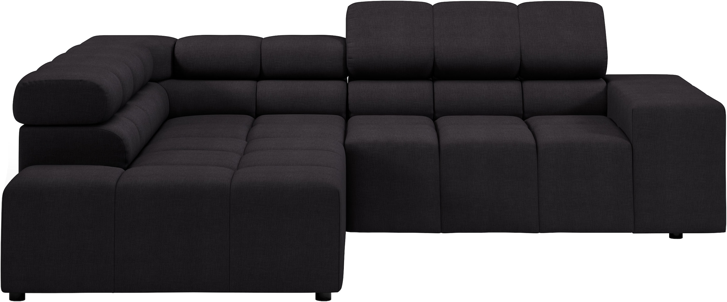 INOSIGN Ecksofa »Ancona, incl. Kopfteilverstellung + 3 Zierkissen, L-Form, bequem«, wahlweise motorische Sitztiefenverstellung, B/T(H: 249/215/70 cm