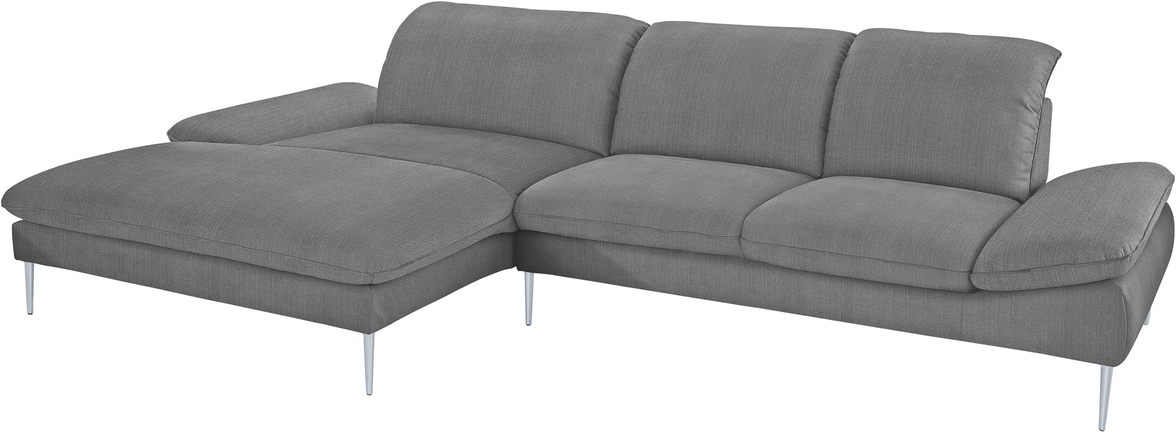 W.SCHILLIG Ecksofa »enjoy&MORE, Designsofa, bequem, zeitlos und elegant, L-Form« mit Sitztiefenverstellung, Füße silber matt, Breite 340 cm