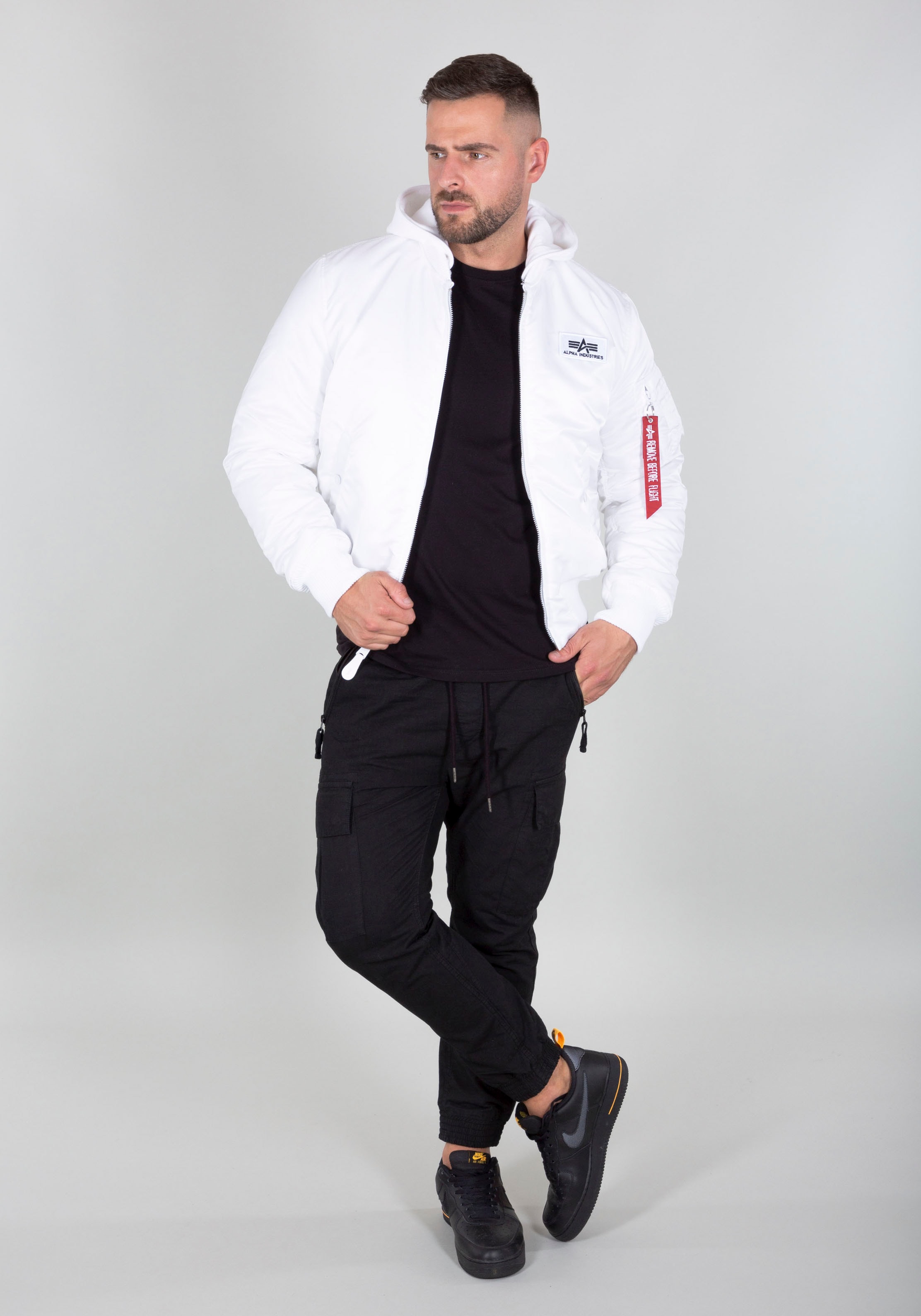 Alpha Industries Bomberjacke »MA-1 ZH Back Print«, mit Kapuze