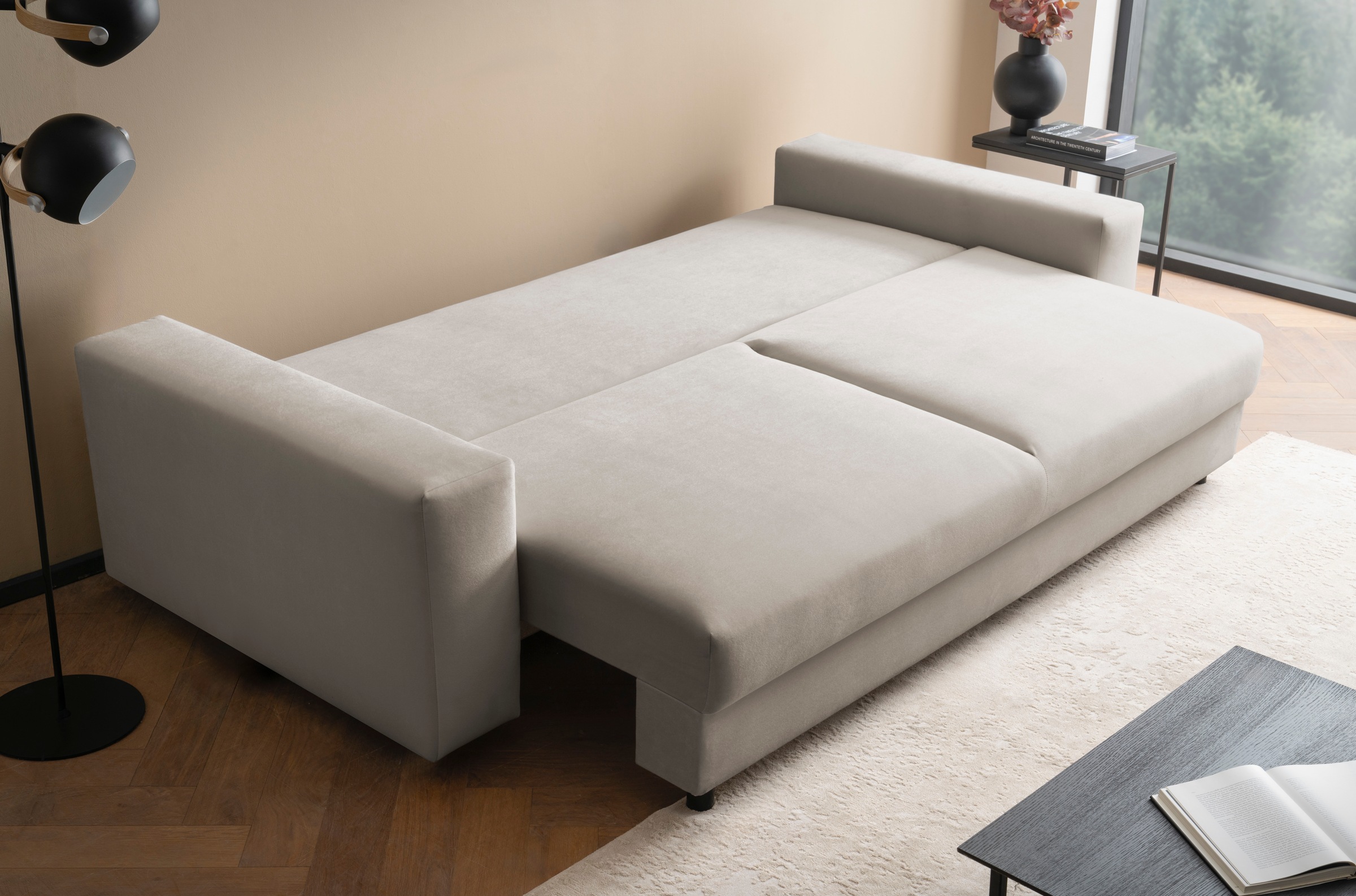 LeGer Home by Lena Gercke Schlafsofa »Imoga, Polster mit Schlaffunktion, 3-Sitzer Sofa, Couch mit Bettkasten«, in modernen Farben und Stoffen, Bettfunktion, Liegefläche: 200x150 cm