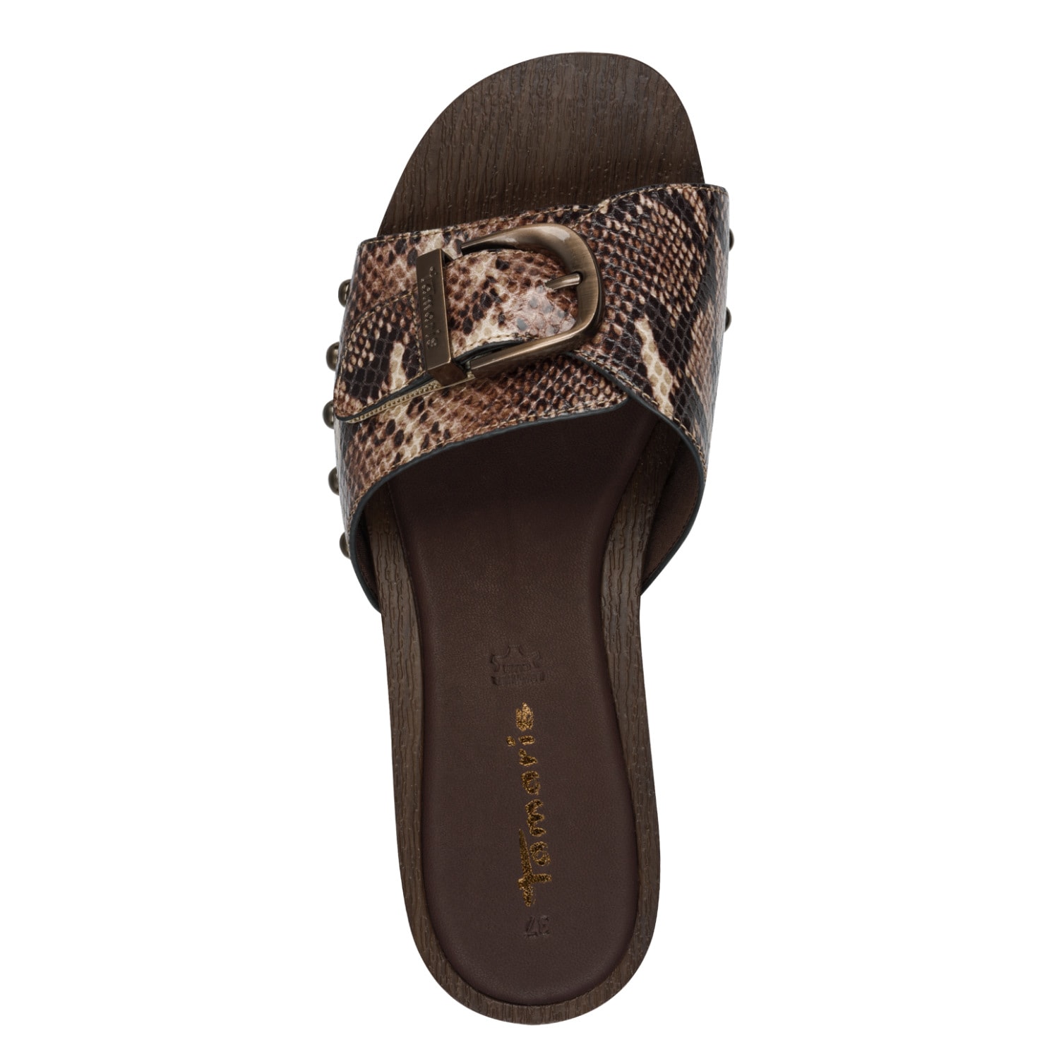 Tamaris Pantolette  Blockabstz, Sommerschuh mit Klettverschluss unter der Zierschnalle