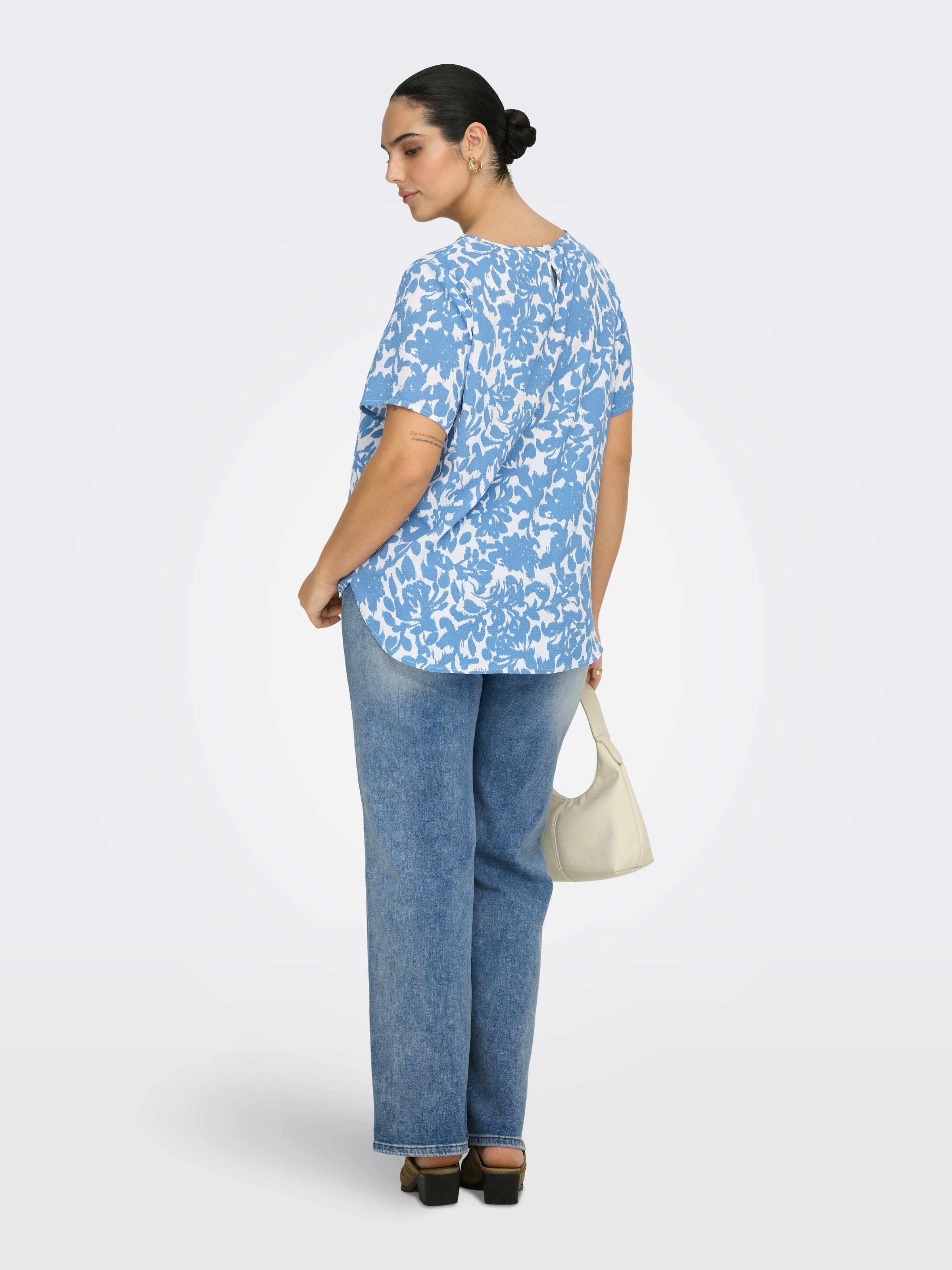 ONLY CARMAKOMA Shirtbluse »CARVICA SS TOP WVN NOOS« Materialmix, regular fit