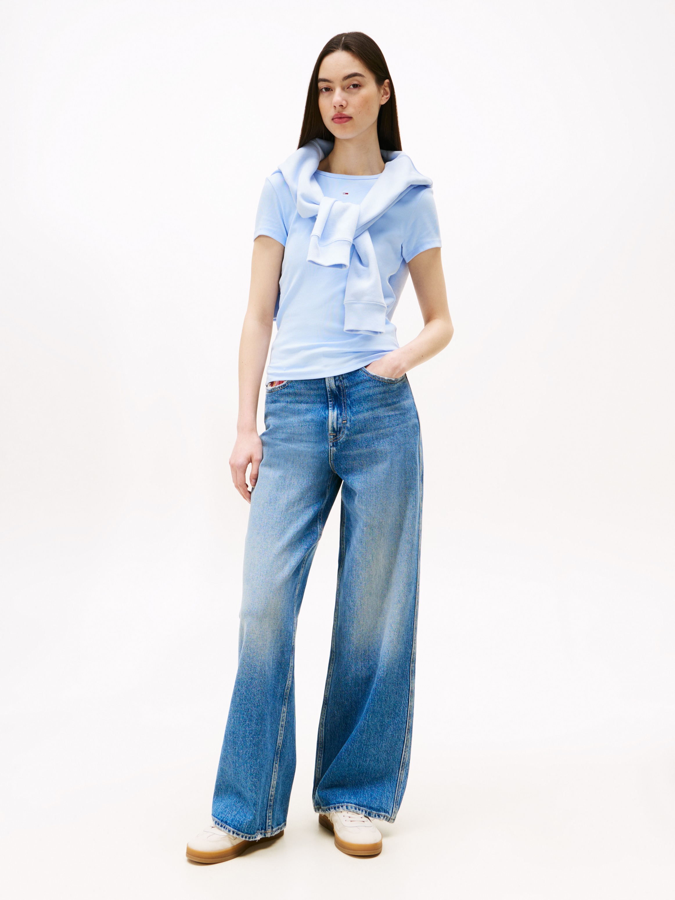 Tommy Jeans Curve T-Shirt »Slim Essential Rib«, Große Größen