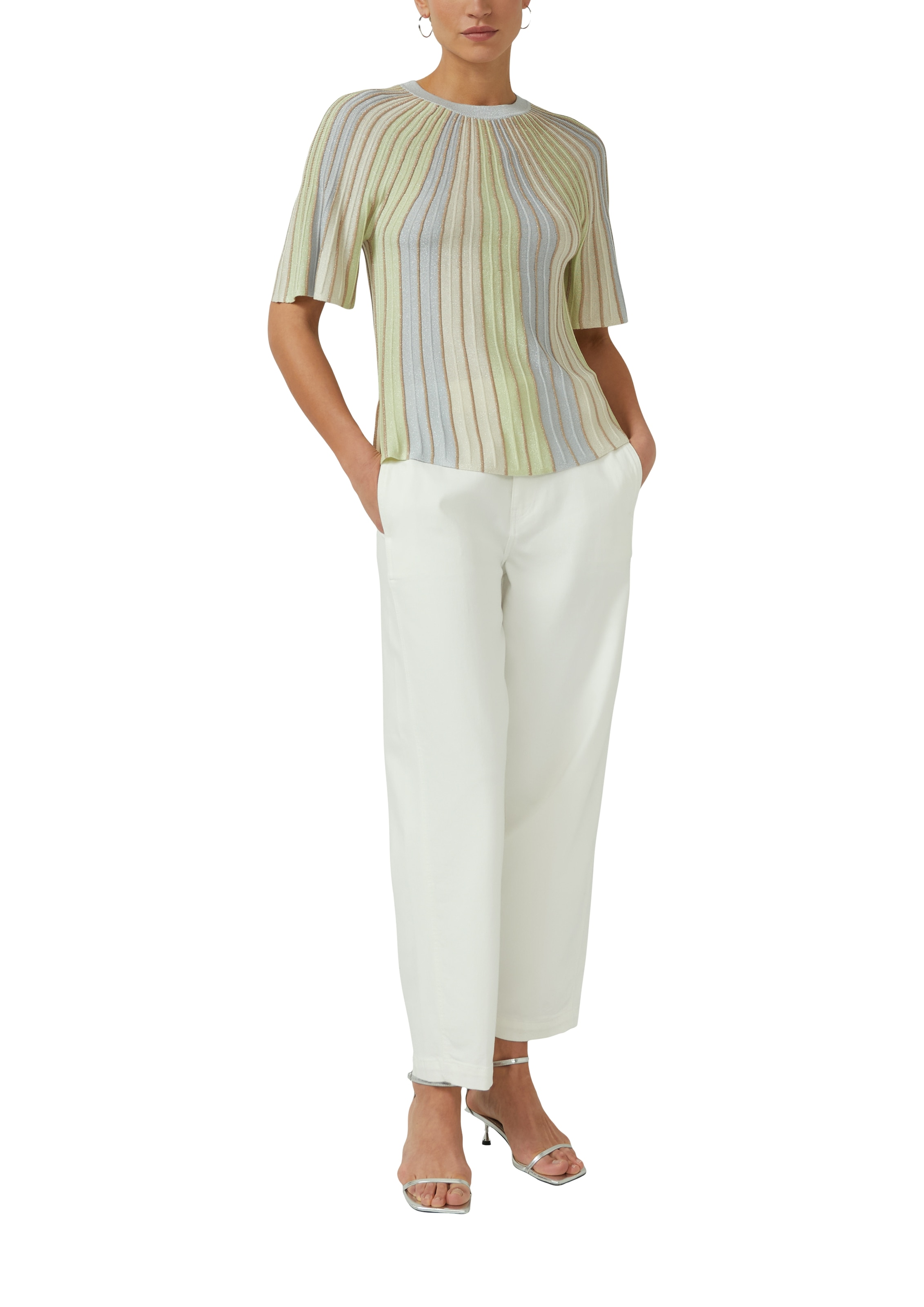 s.Oliver BLACK LABEL Strickpullover mit Metallisiertem Garn