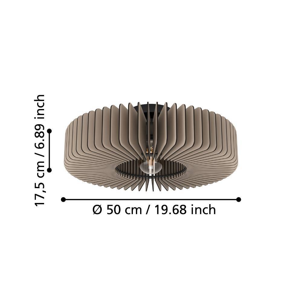 EGLO Deckenleuchte »PALOMBAIA«, 1 flammig, Leuchtmittel E27 | ohne Leuchtmittel, Deckenleuchte, Holz in Grau, Deckenlampe mit E27 Fassung, Ø 50 cm