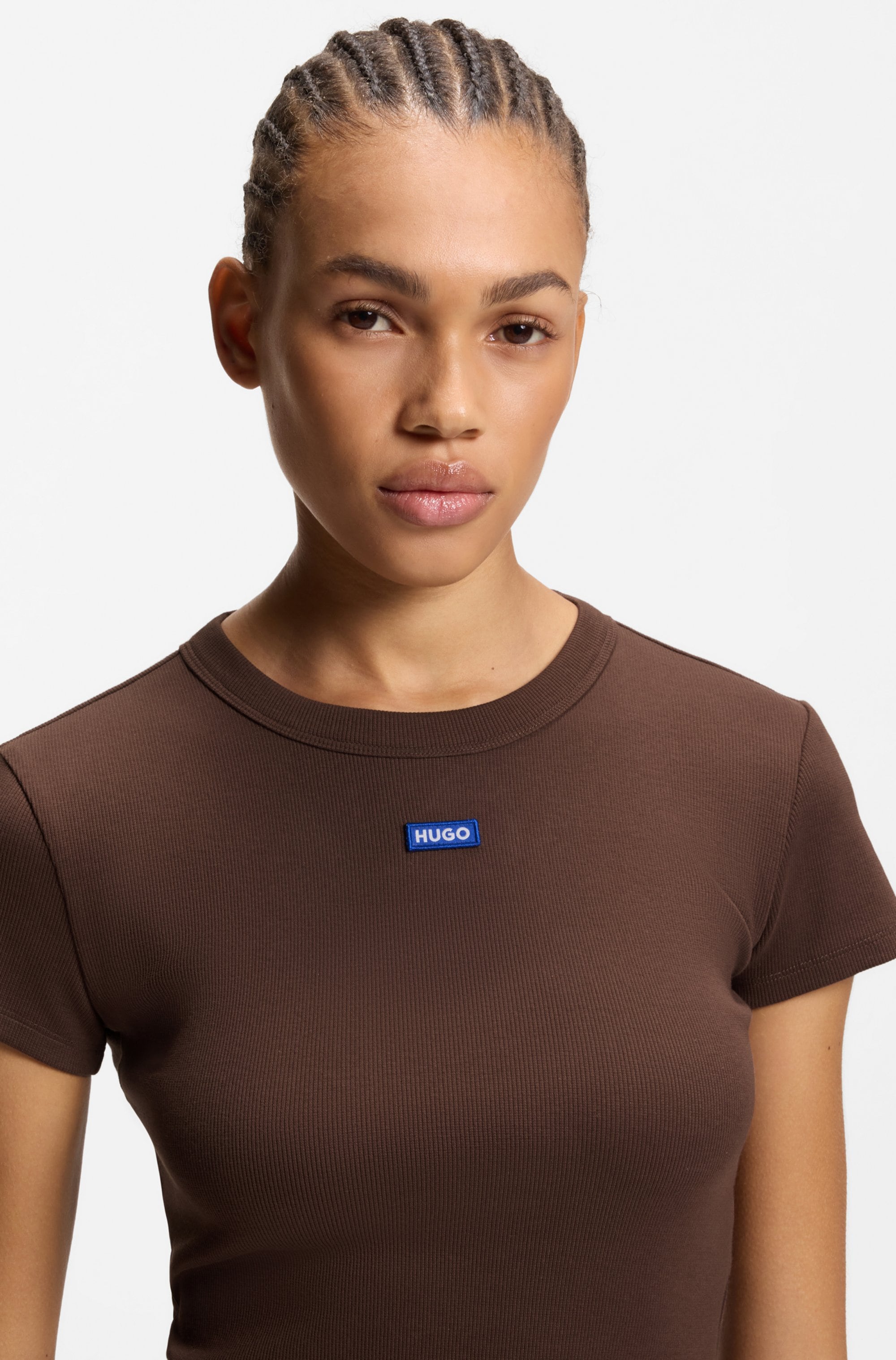 HUGO Blue T-Shirt »Baby Tee« in verkürzter Länge