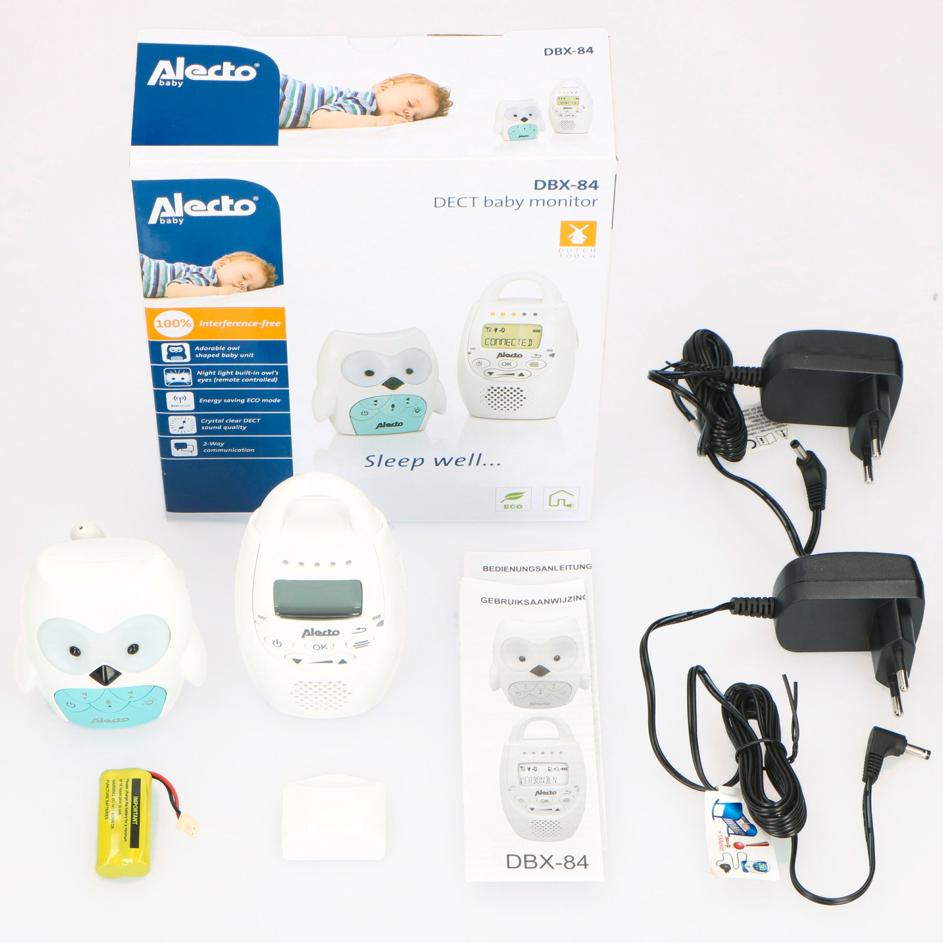 Alecto Babyphone »DBX-84 DECT Babyphone Eule«, mit Gegensprechfunktion