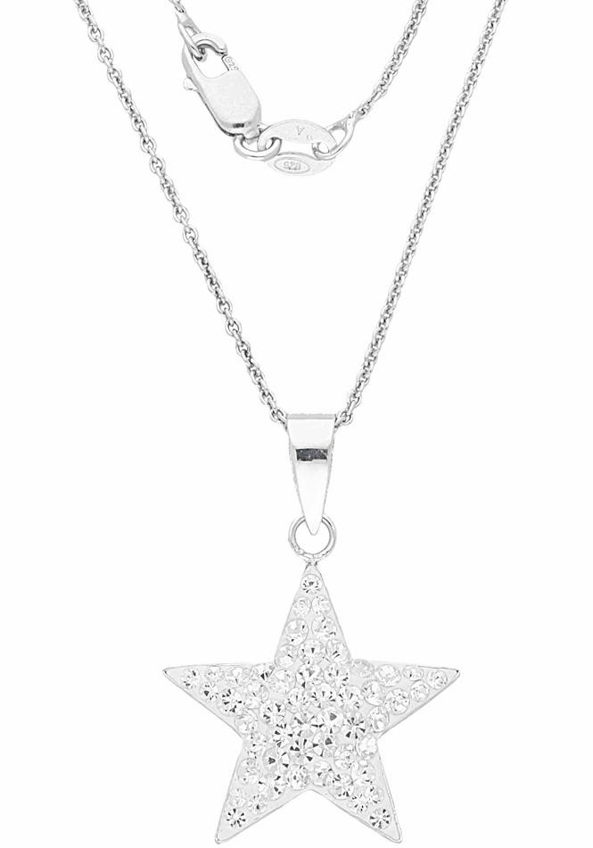 Firetti Kette mit Anhänger »Schmuck Geschenk Silber 925 Halsschmuck Halskette Ankerkette Stern«, mit Kristall