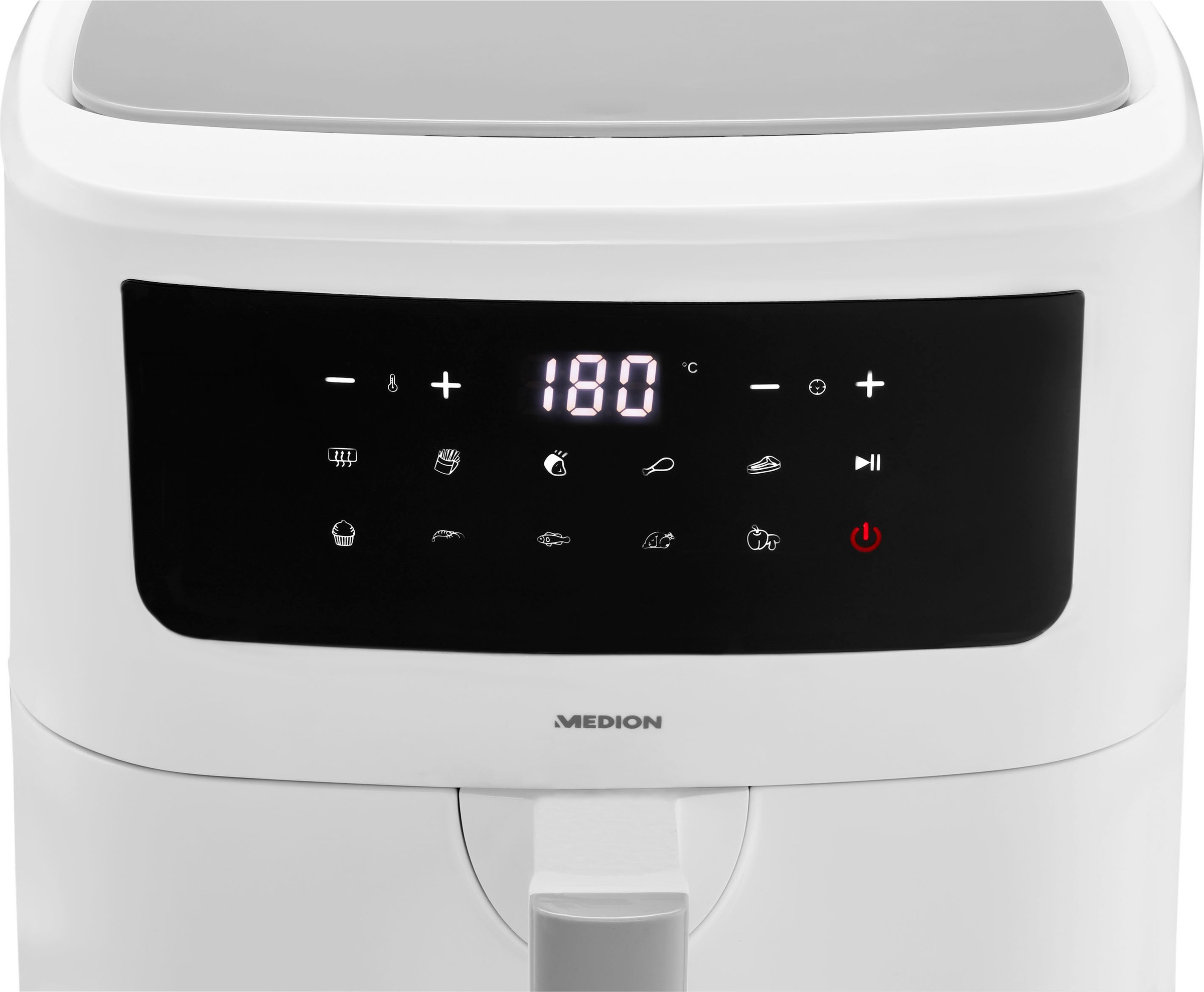 Medion® Heißluftfritteuse »mit 2 Heizelementen MD11750 P10 XL Duo, großer«, 2000 W, Fassungsvermögen 6,8 l, Frittierkorb; Nutzinhalt 6,3 L; Schüttelalarm, 9 Automatikprogramme