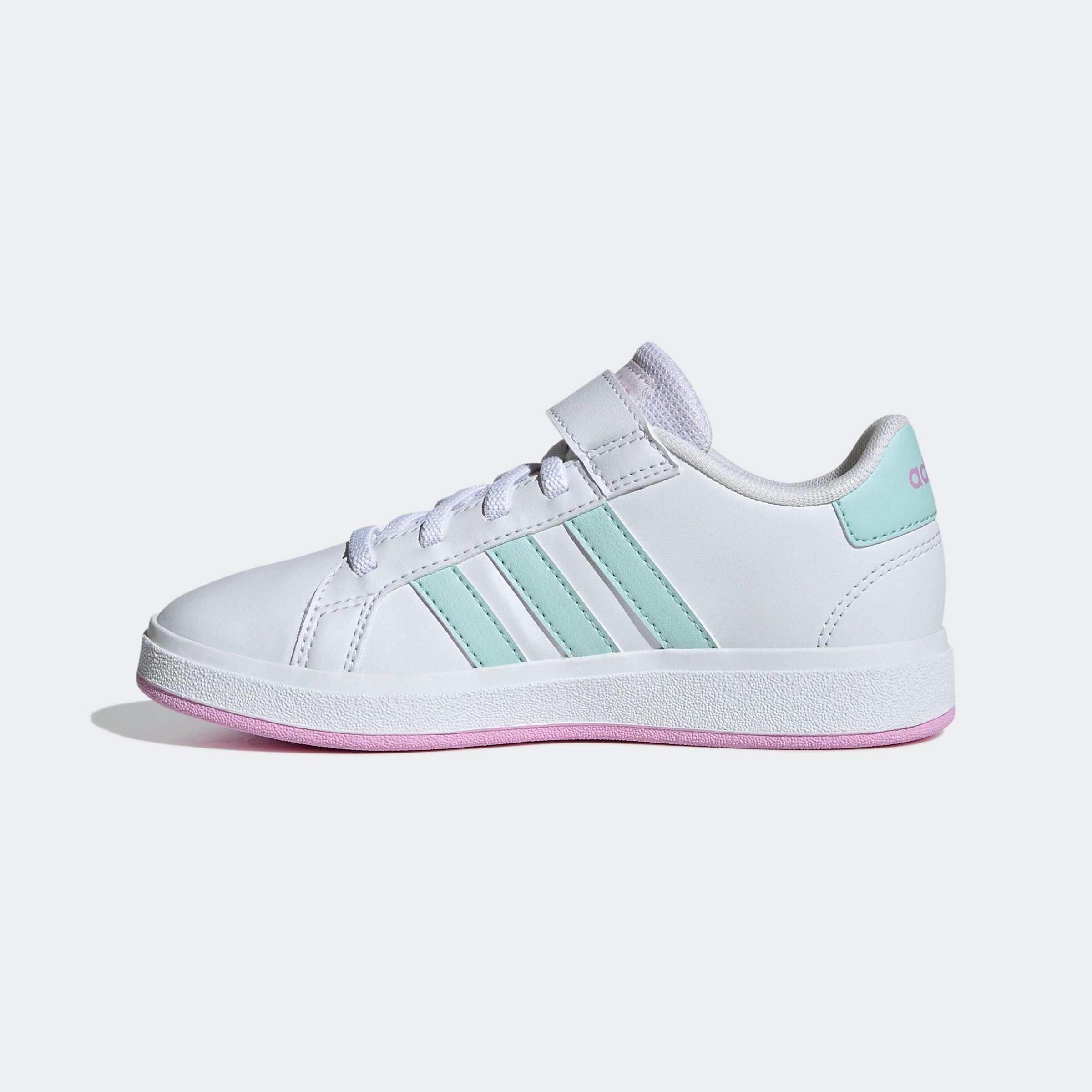 adidas Sportswear Klettschuh »GRAND COURT COURT ELASTIC LACE AND TOP STRAP«, Design auf den Spuren des adidas Superstar
