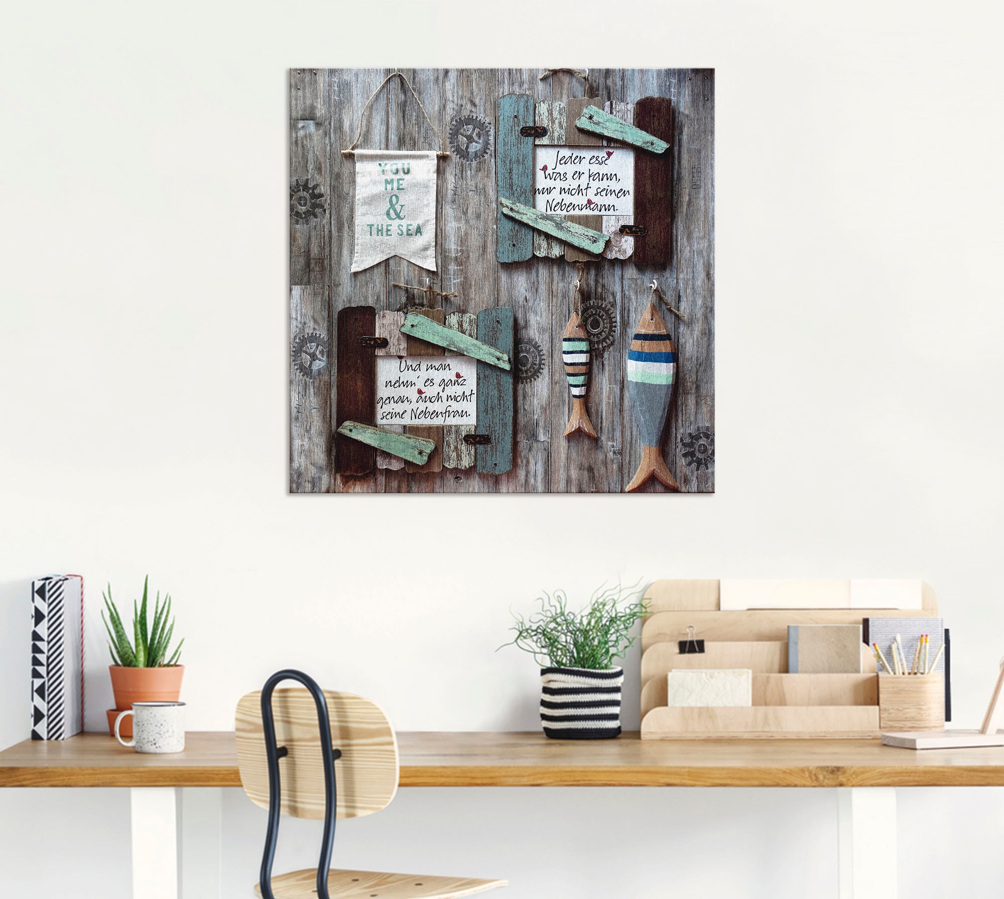 Artland Alu-Dibond-Druck »Du ich und der See« Fisch & Meeresfrüchte 1 Stk. tlg. für Innen- und Außenbereich geeignet, Outdoorbild