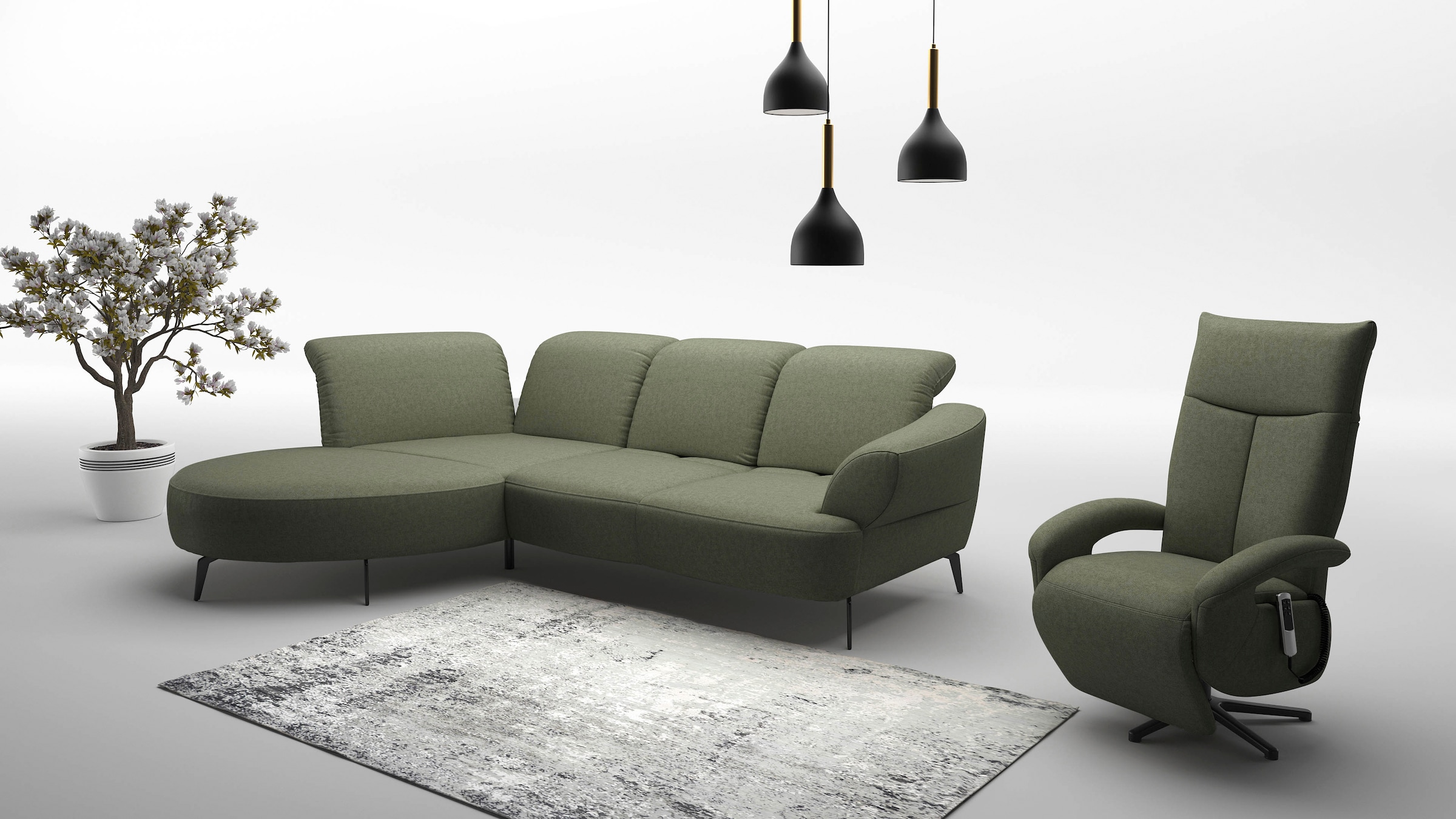 sit&more Ecksofa »Dance, L-Form, inkl. Sitztiefenverstellung«, inkl. Click&Seat, optional mit Kopfteilverstellung