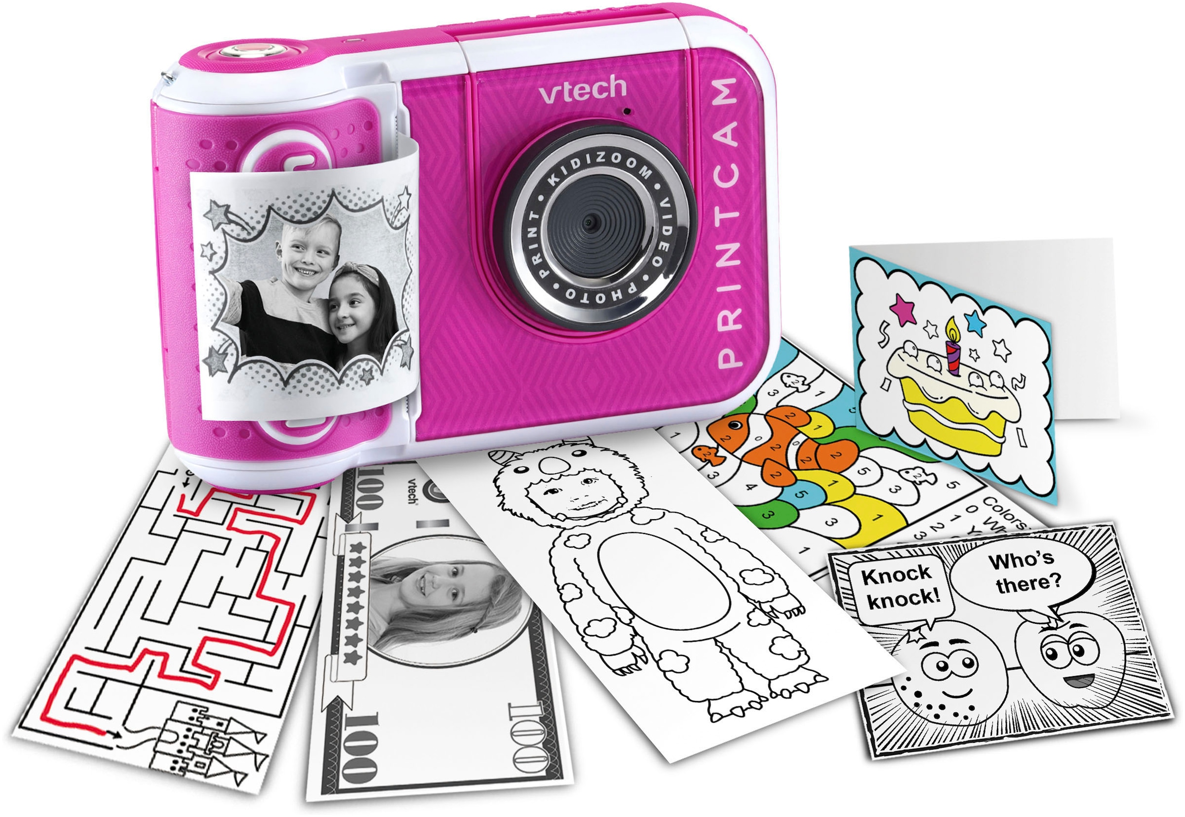 Vtech® Kinderkamera »KidiZoom Print Cam pink«, 5 MP, mit eingebautem Thermodrucker