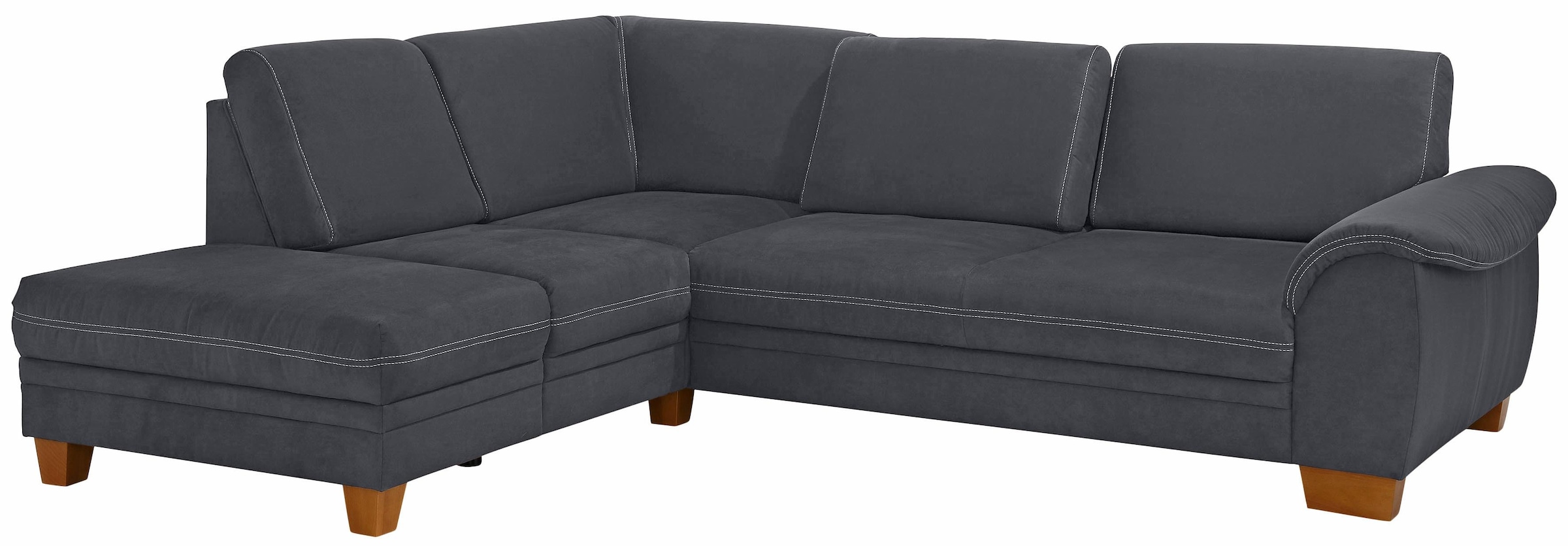 Home affaire Ecksofa »Husum L-Form«, mit Sitztiefenverstellung, Federkern-Polsterung und Kontrastnaht