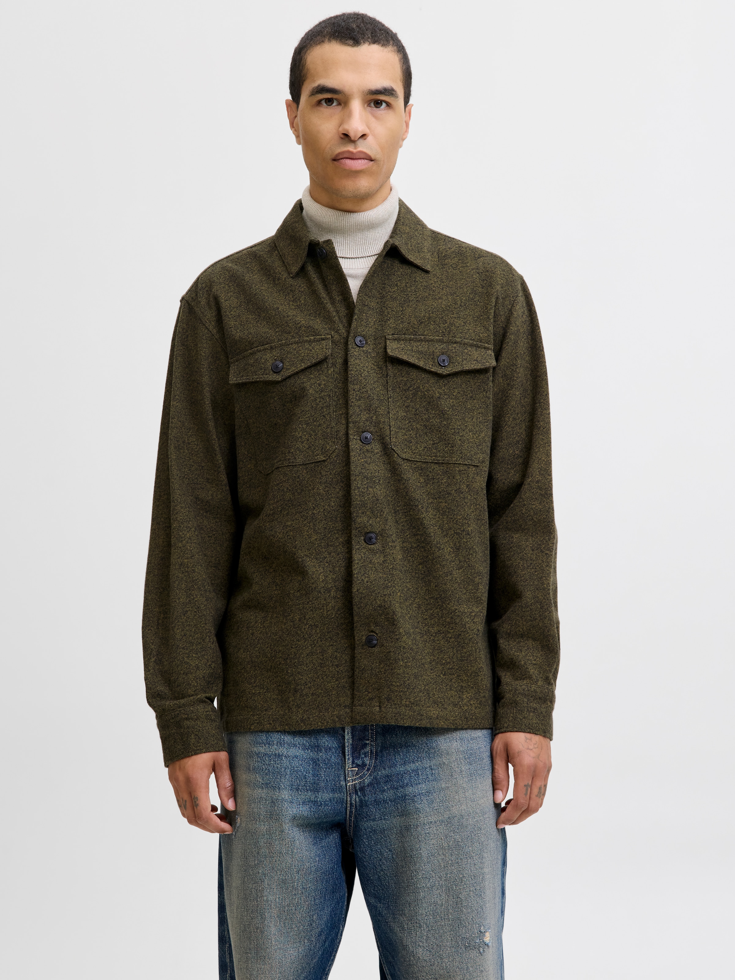 Jack & Jones Langarmhemd »JJEPERFECT MELANGE OVERSHIRT LS SN«