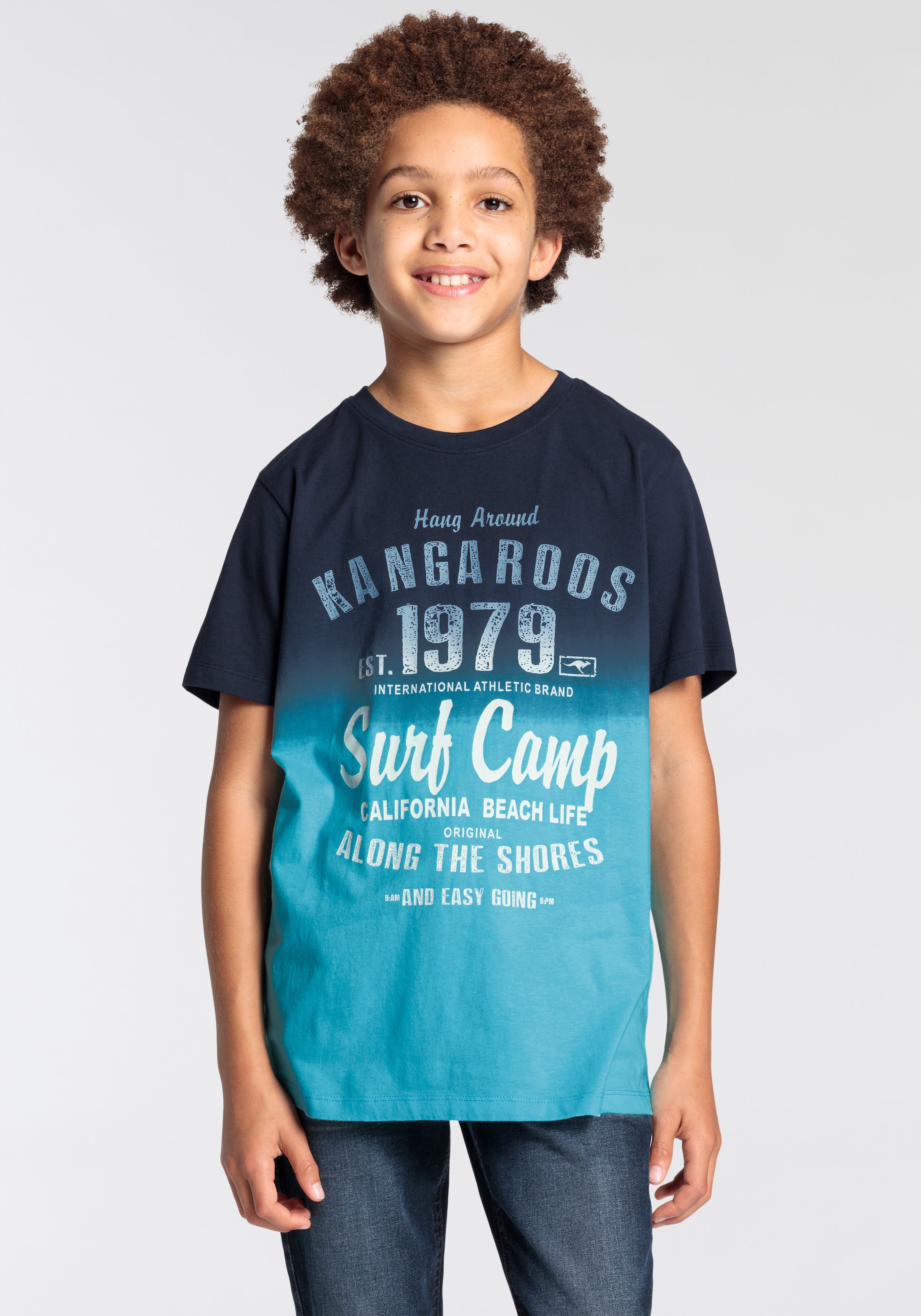 T-Shirt »Kangaroos Jungen«, modischer Farbverlauf