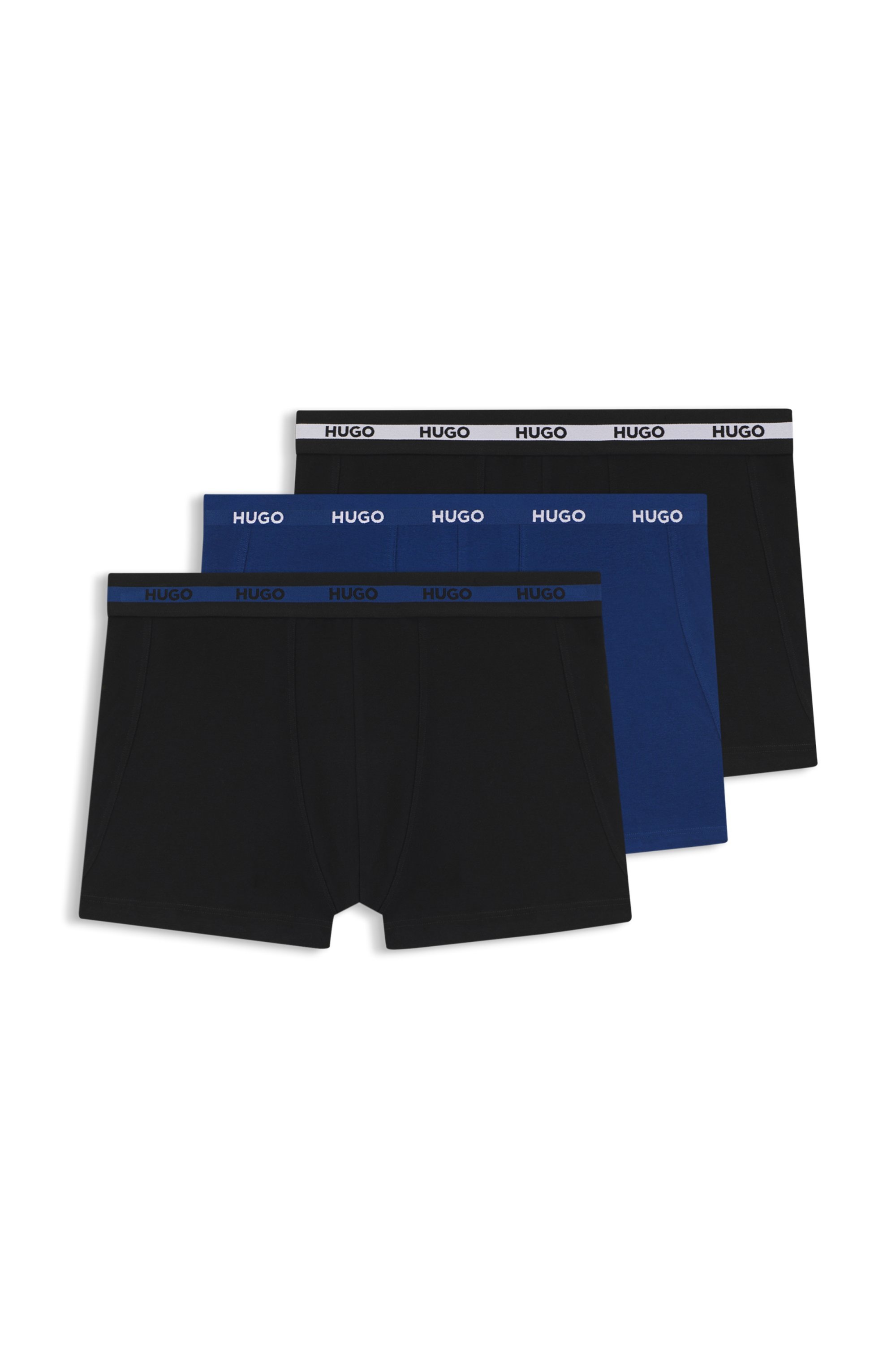 HUGO Underwear Trunk »TRIPLET PLANET« 3 Stk. Logos am elastischen Bund, mittlere Bundhöhe