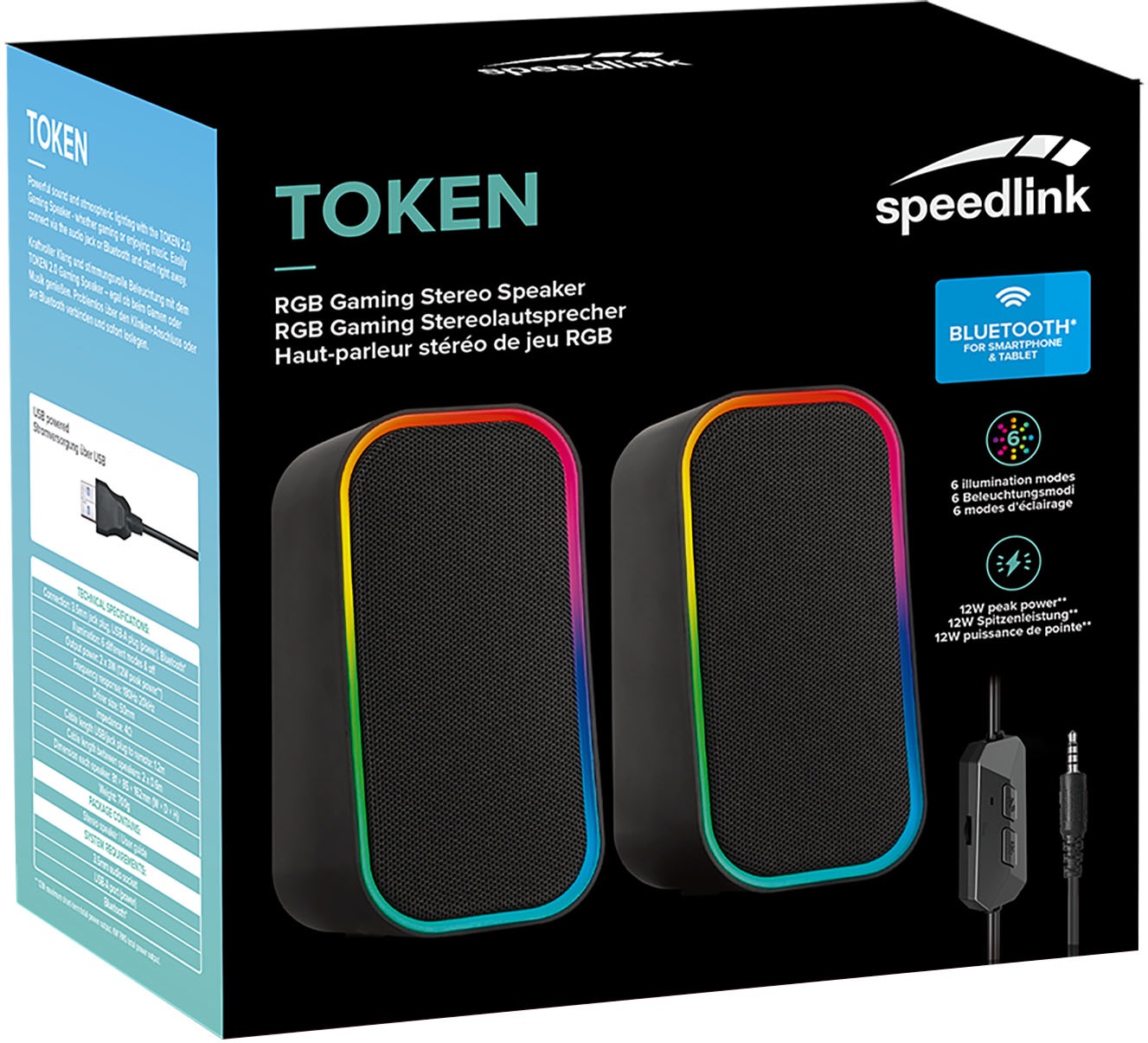 Speedlink Gaming-Lautsprecher »TOKEN RGB«, Stereo