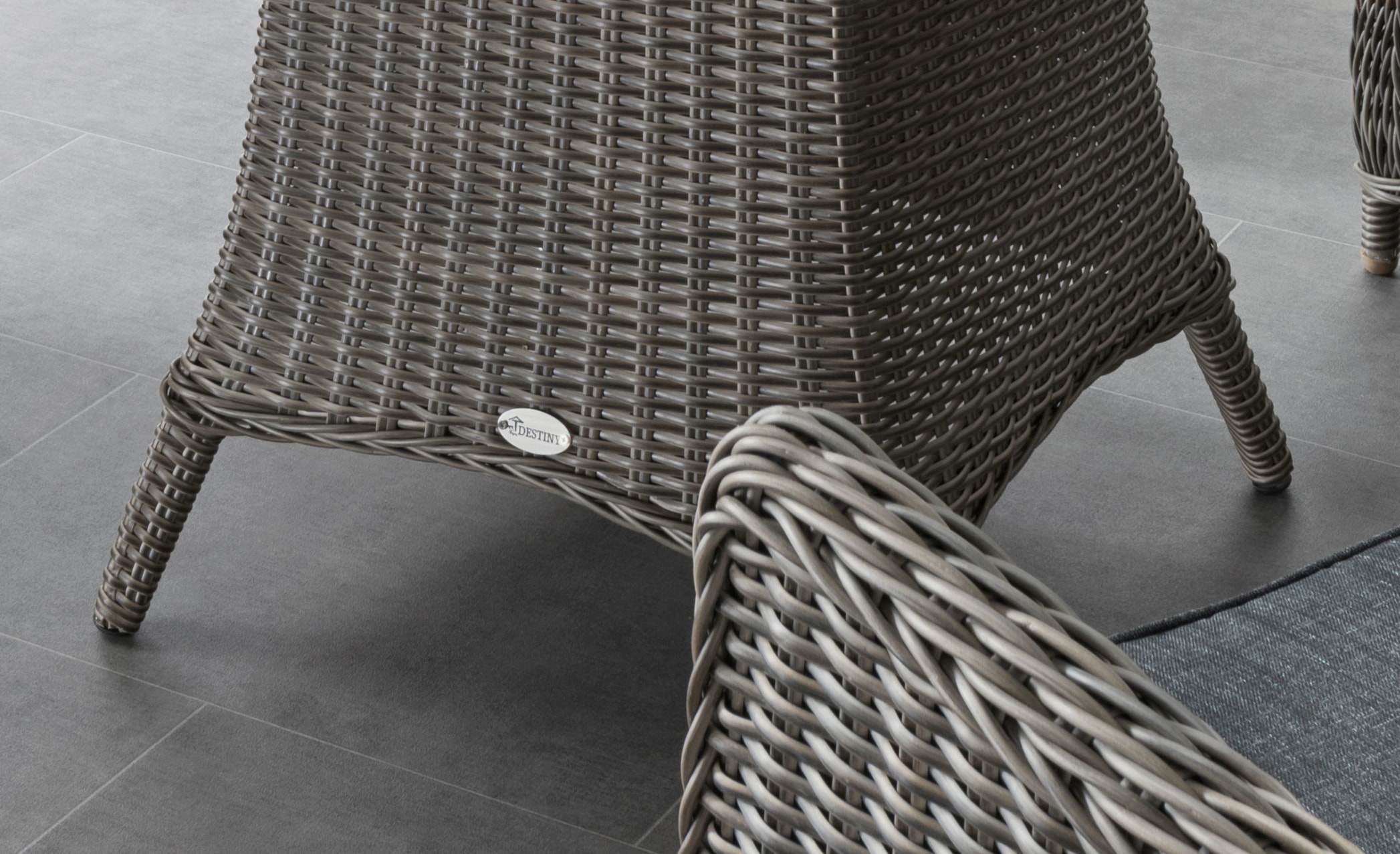 Destiny Gartentisch »LUNA«, (1 St., Ø120x75 cm), (Ø120x75 cm), Aluminium, Polyrattan