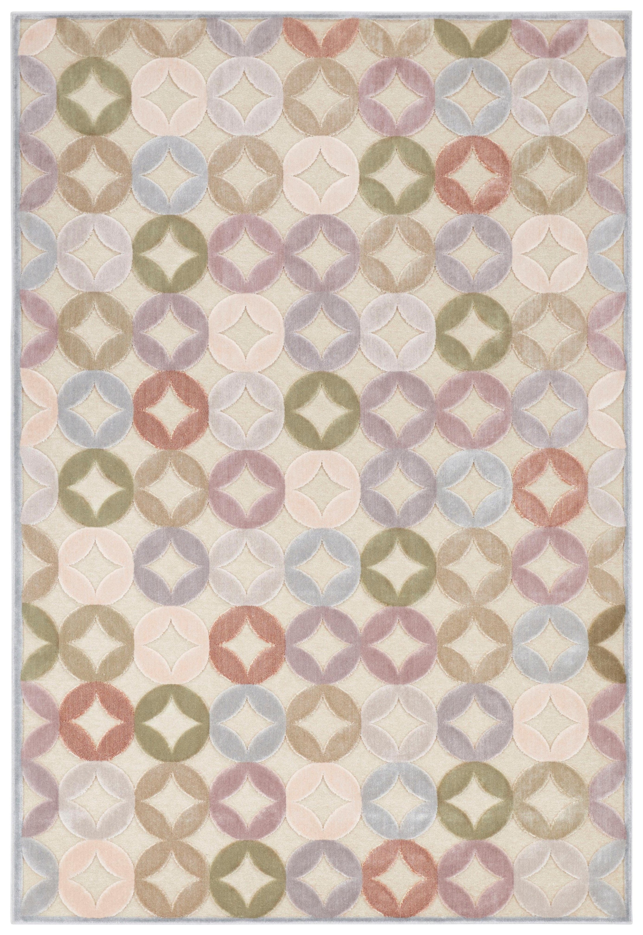 ELLE DECORATION Teppich »Chiers«, rechteckig, 8 mm Höhe, Kurzflor, Velour, Geometrisches Muster, Hoch-Tief Struktur