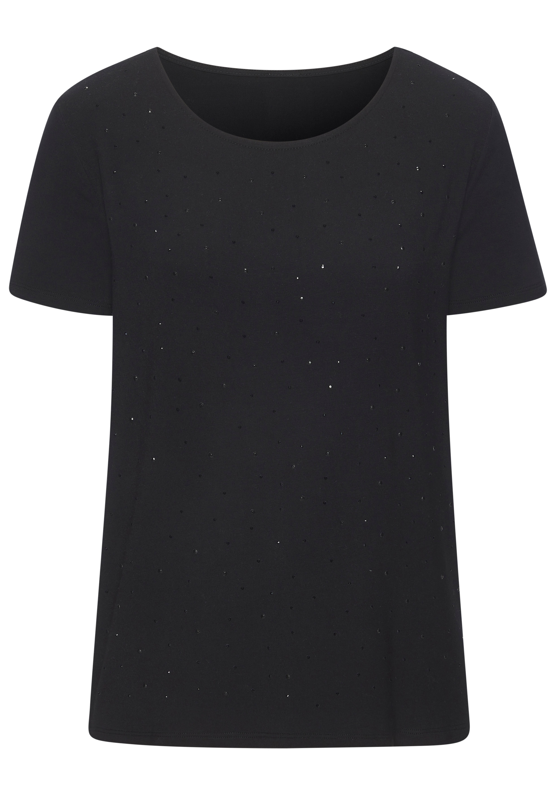 LASCANA T-Shirt »mit funkelnden Strass-Steinen vorn«, aus weichem Viskose-Stretch