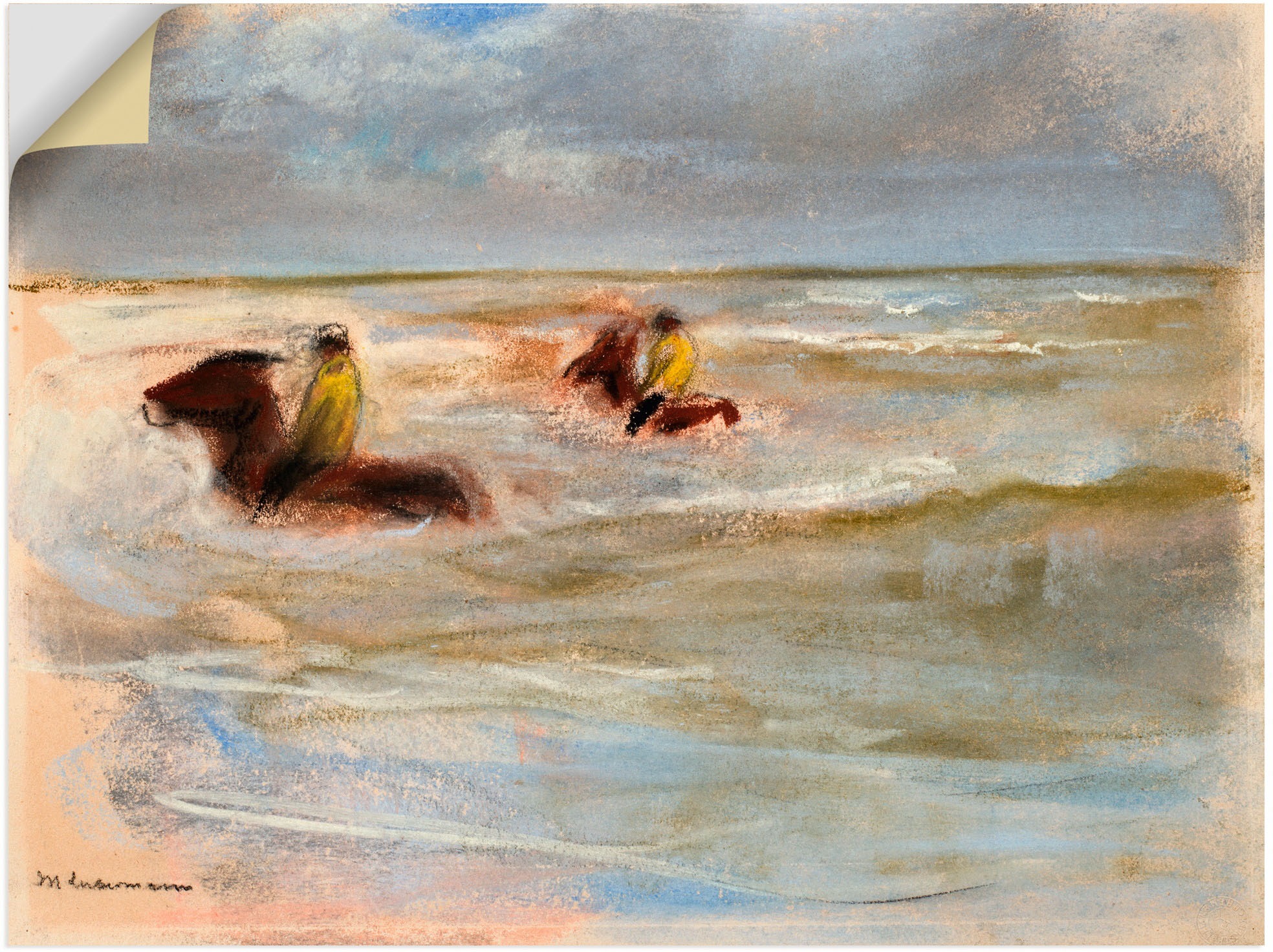 Artland Wandbild »Reiter am Strand (Stalljungen)«, Reitbilder, (1 St.), in vielen Größen & Produktarten - Alubild / Outdoorbild für den Außenbereich, Leinwandbild, Poster, Wandaufkleber / Wandtattoo auch für Badezimmer geeignet