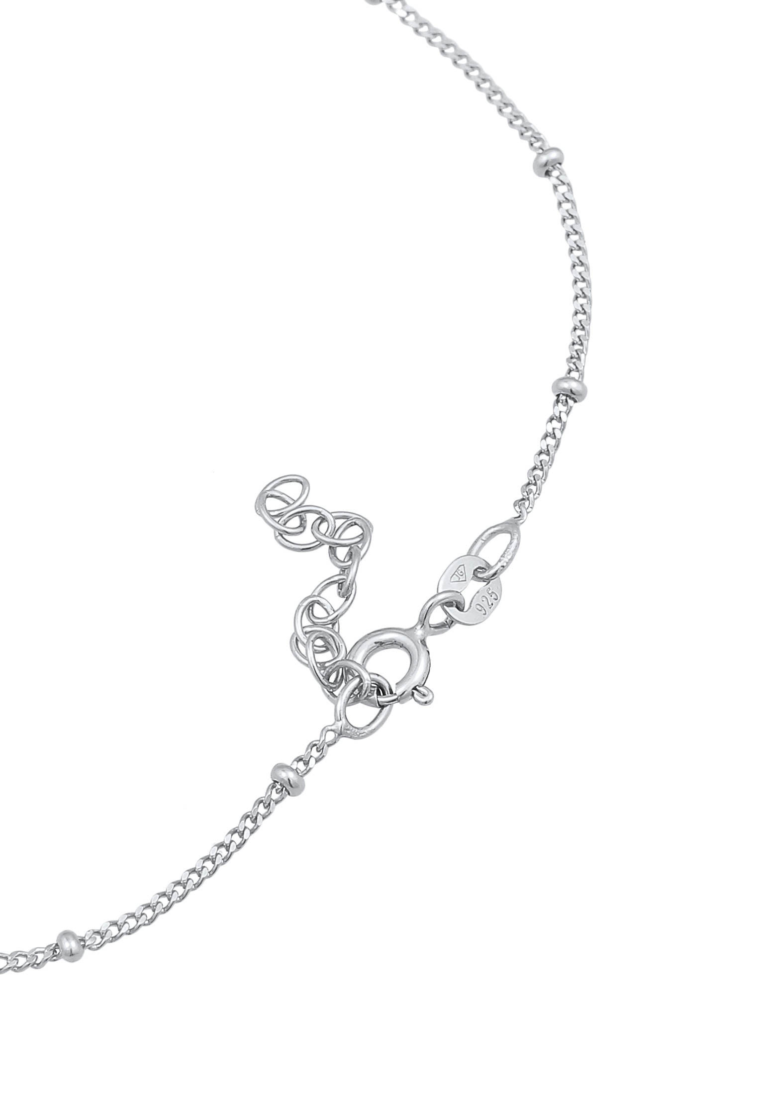 Elli Fußkette »Fußschmuck Kugelkette Plättchen 925 Silber«