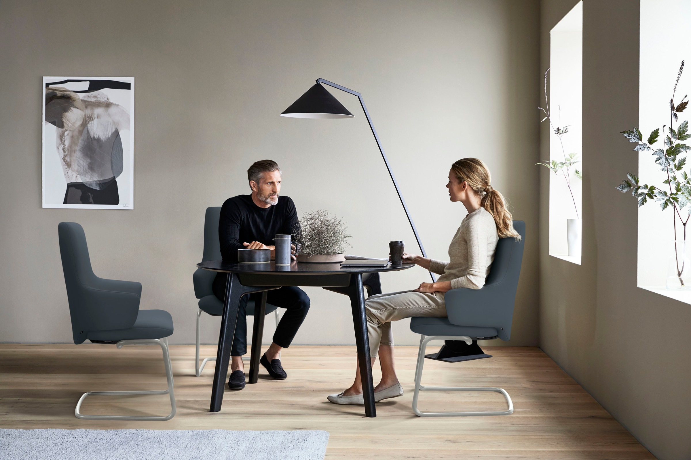 Stressless® Polsterstuhl »Laurel«, Leder PALOMA, High Back mit Armlehne, Größe L, mit Beinen aus Stahl in Chrom matt