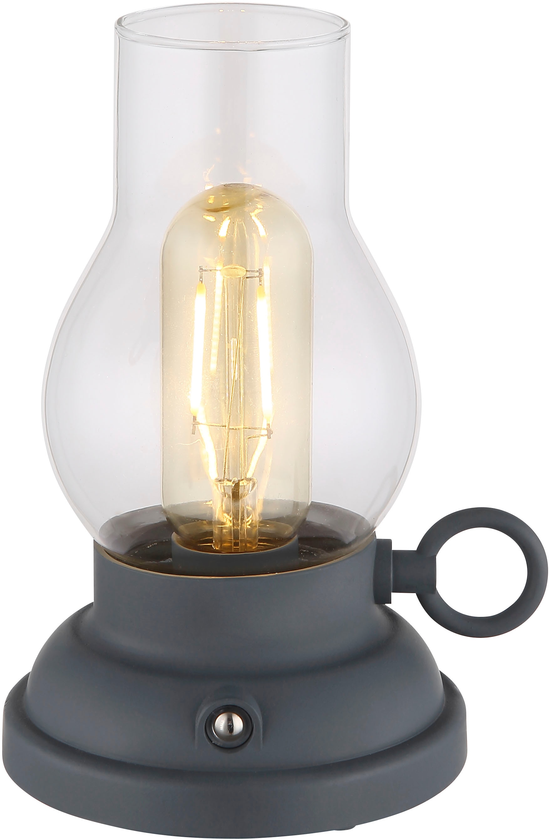 GLOBO LIGHTING LED Tischleuchte »PETRO« LED-Modul 1 Stk. Warmweiß Akkutischleuchte, mobile Leuchte, Petroleumlampen-Design